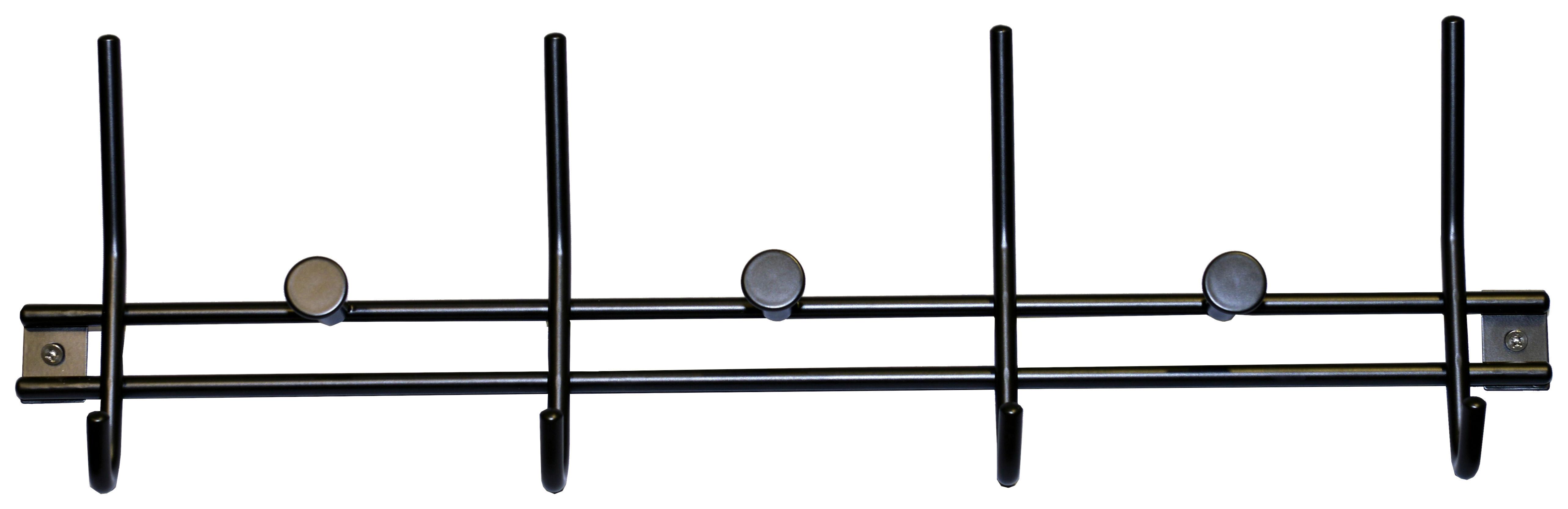 Hakenleiste Ella 2 - Schwarz, MODERN, Metall (54/15,6/5,3cm)