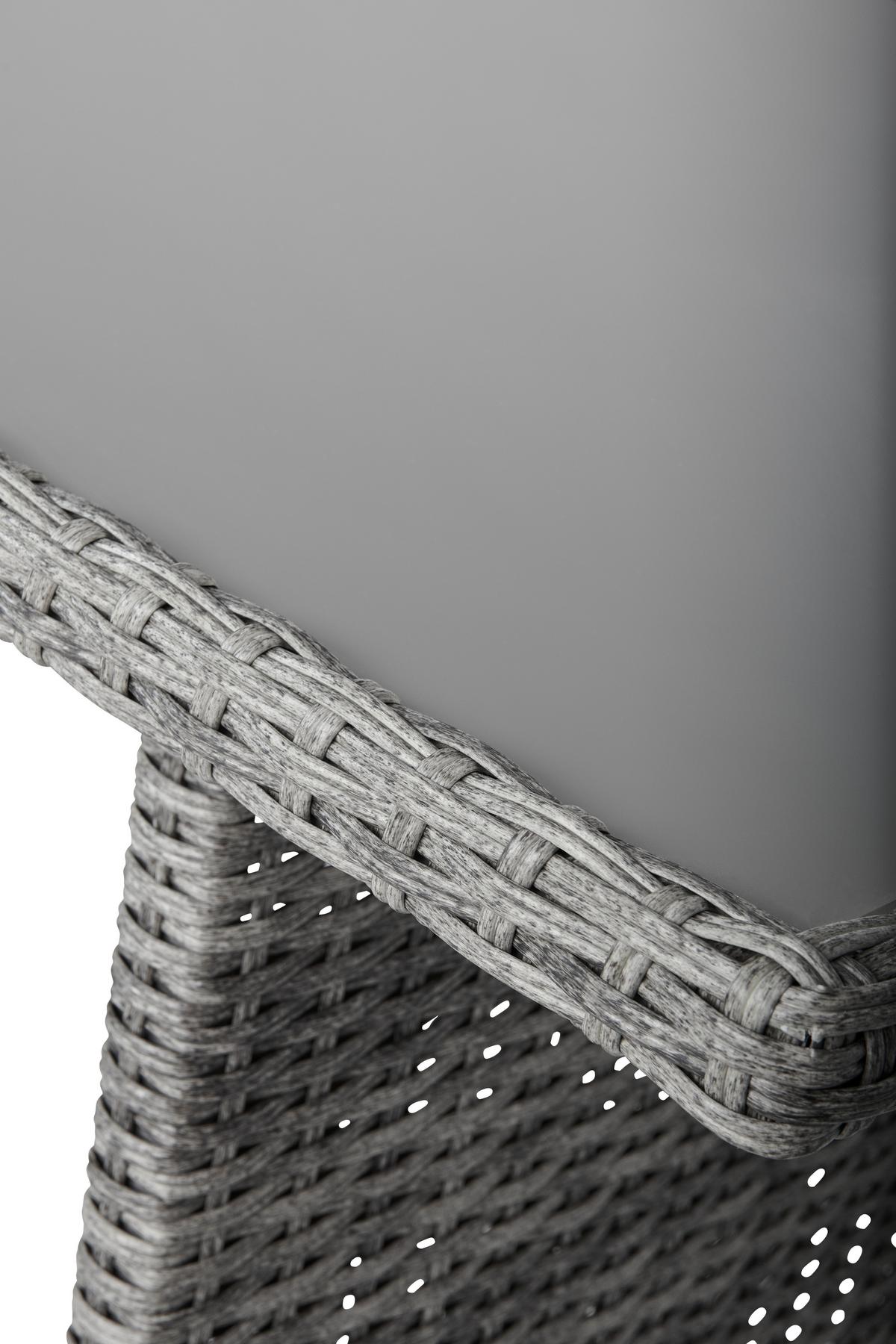 Lounge Garnitúra Malta - sötétszürke/szürke, Modern, műanyag/Üveg (145/68/70cm) - Beldano