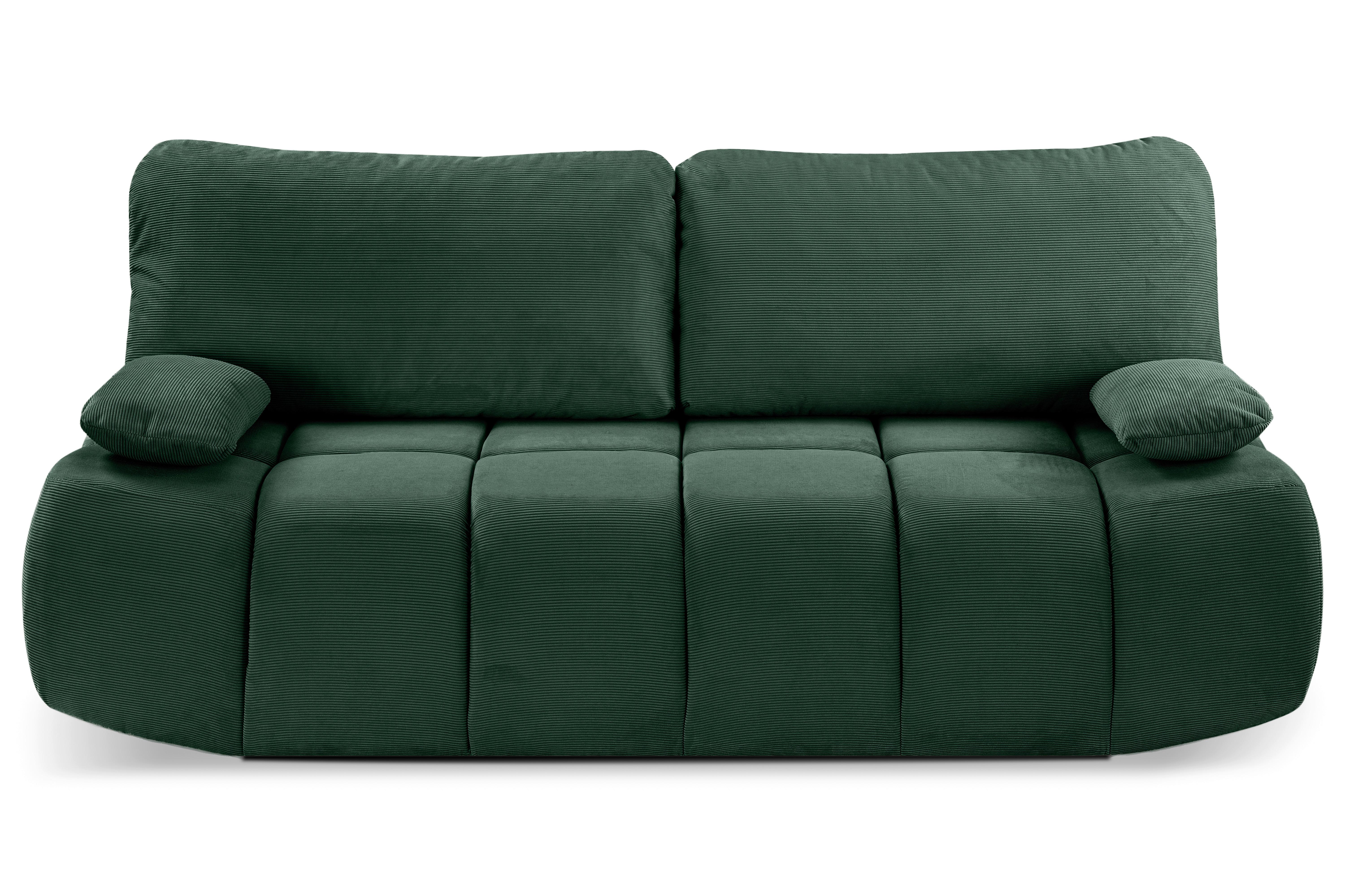 Schlafsofa Lauder Smaragdgrün B: 207cm - Smaragdgrün/Schwarz, Basics, Holz/Textil (207/93/105cm) - MID.YOU