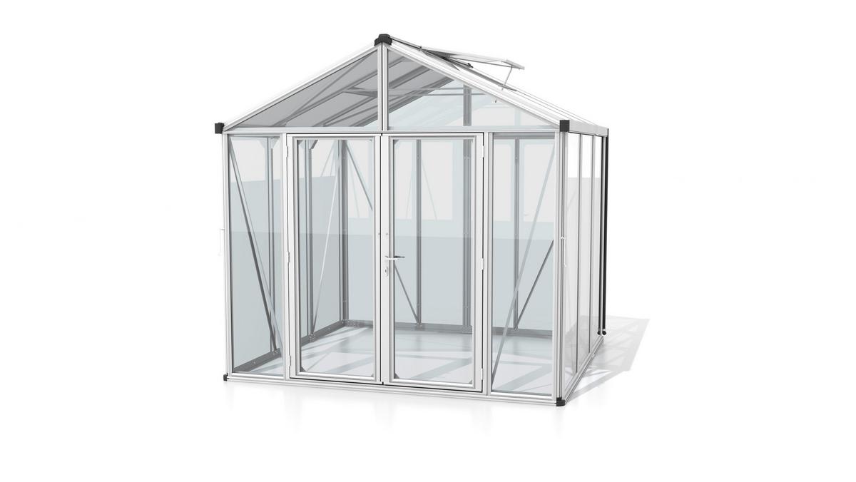 Gewächshausbausatz Zeus Comfort 6200 Esg/Hkp Set - Alufarben, Basics, Glas/Kunststoff (258,4/250/242cm)