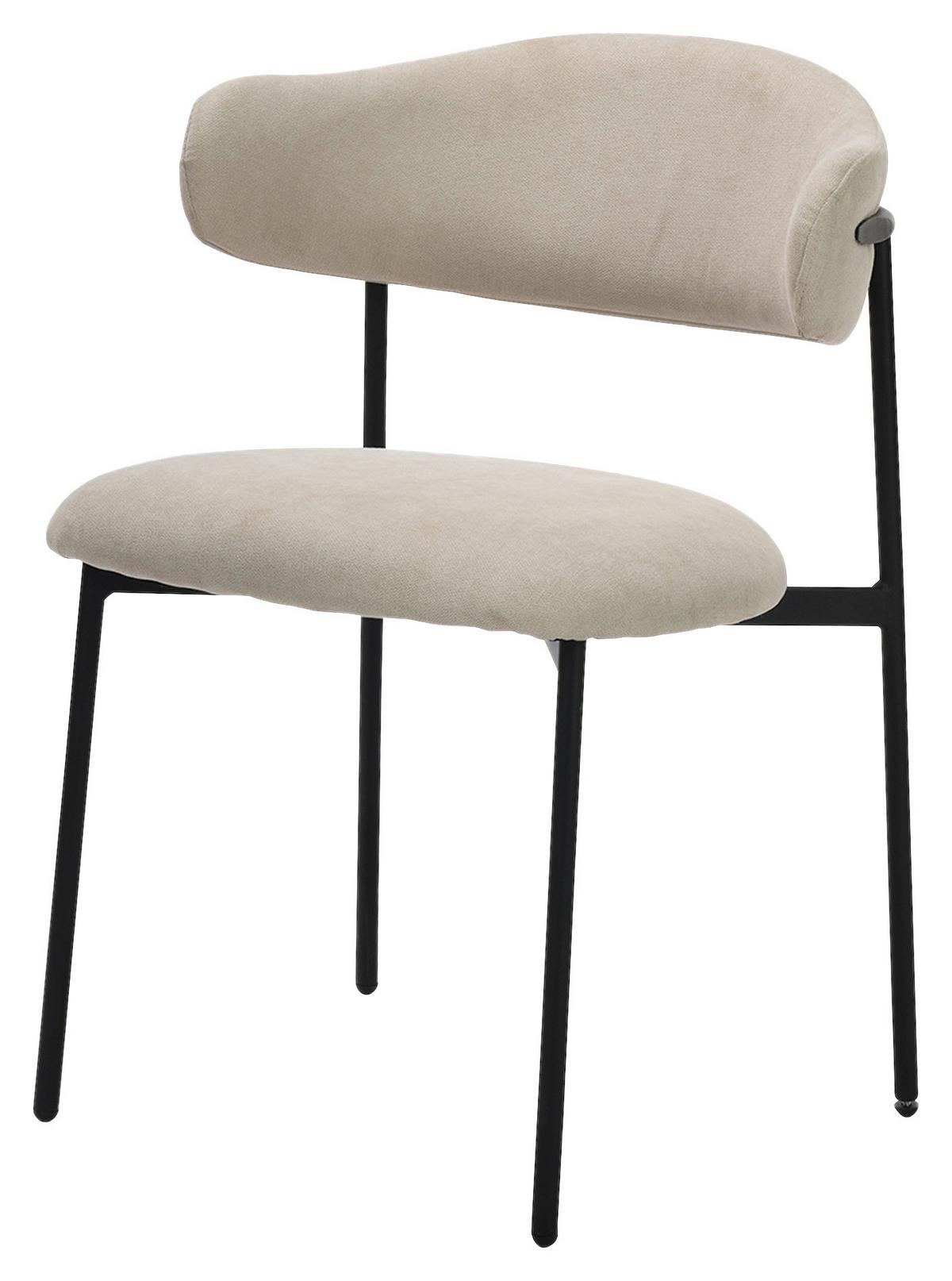 Esszimmerstuhl Jersey Schwarz, Taupe 2er Set - Taupe/Schwarz, Design, Textil/Metall (58/78/54,5cm) - MID.YOU