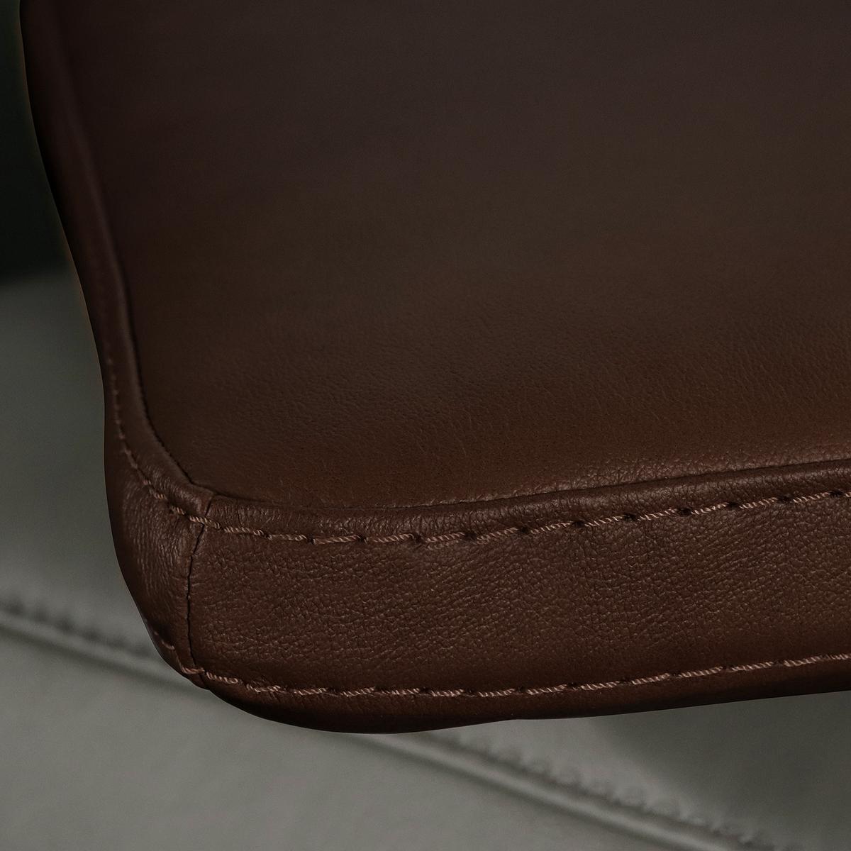 Zierkissen Spring Echtleder D. Braun, B: 52 cm - Dunkelbraun, Design, Leder (52/42/7cm) - Livetastic