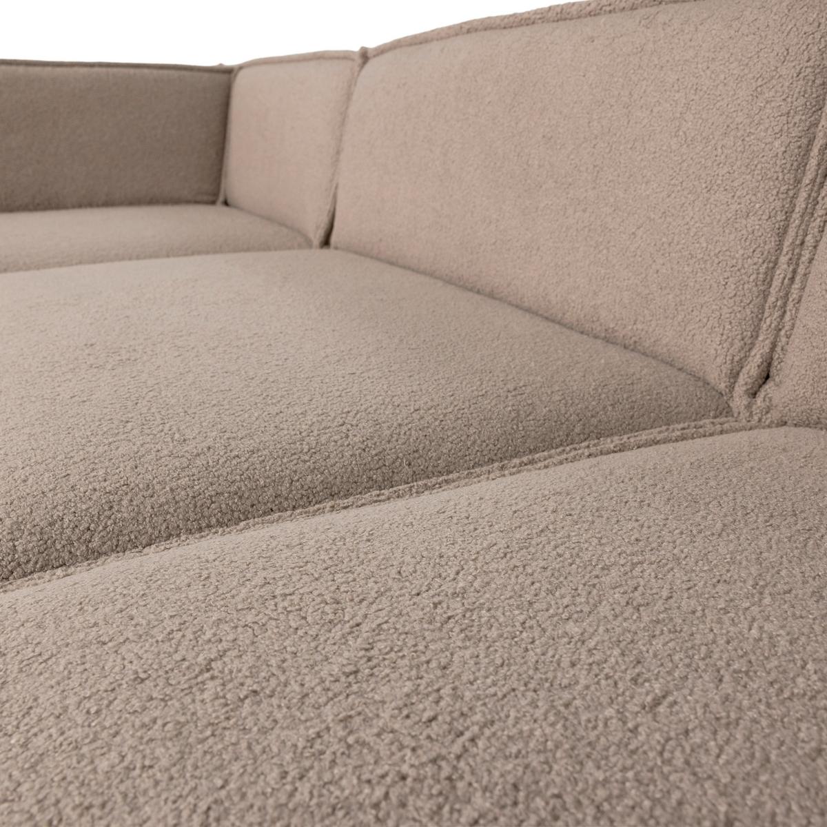 ECKSOFA Manu Taupe 160x286cm - Taupe/Schwarz, MODERN, Textil (160/286cm) - Livetastic
