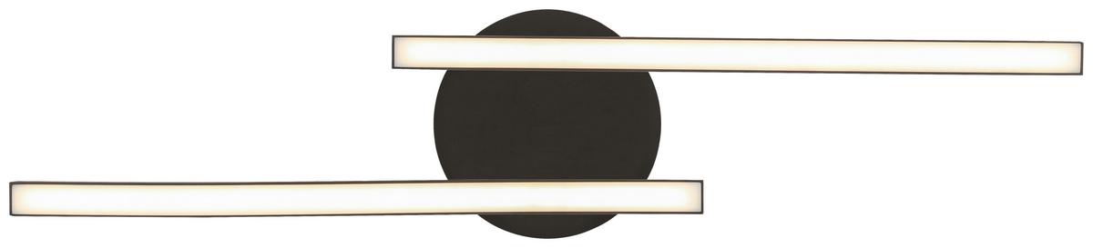 LED-Deckenleuchte Iryna L: 55 cm - Schwarz, Design, Kunststoff/Metall (55/12/6,5cm) - Luca Bessoni