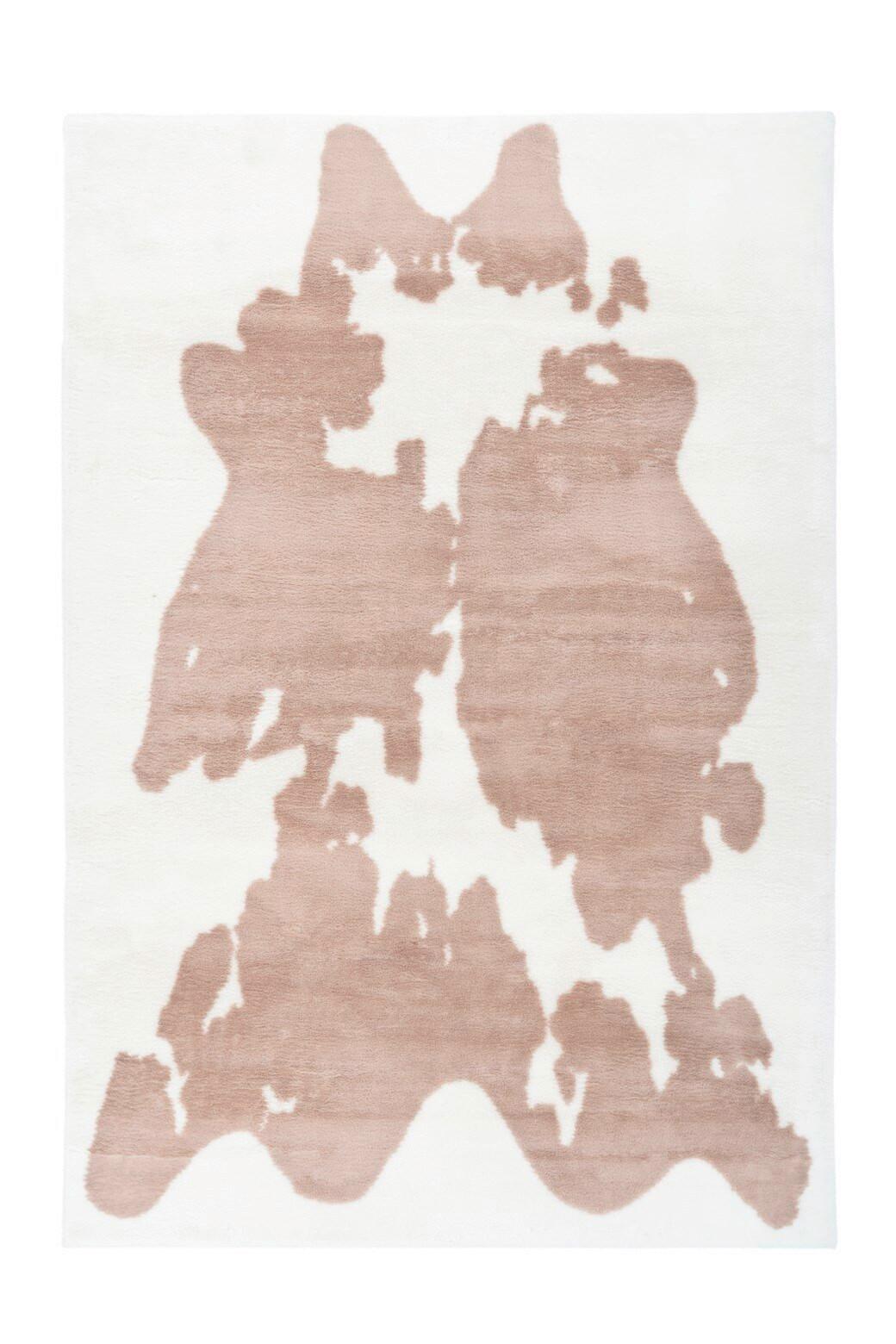 Hochflorteppich Rabbit Animal Weiß/Taupe, 120x160 cm - Taupe/Weiß, KONVENTIONELL, Textil (120/160cm) - Kayoom