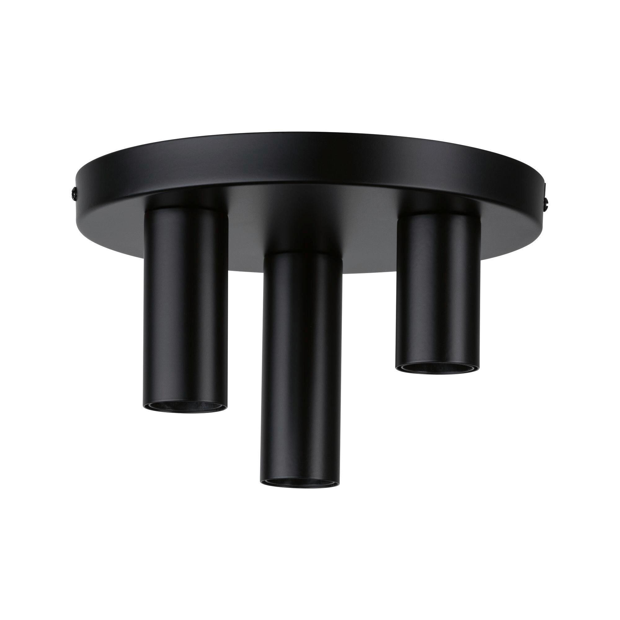 Deckenleuchte Ø 24 Cm 3-Flammig Dimmbar Rund - Schwarz, Basics, Metall (24/14,5cm) - Paulmann