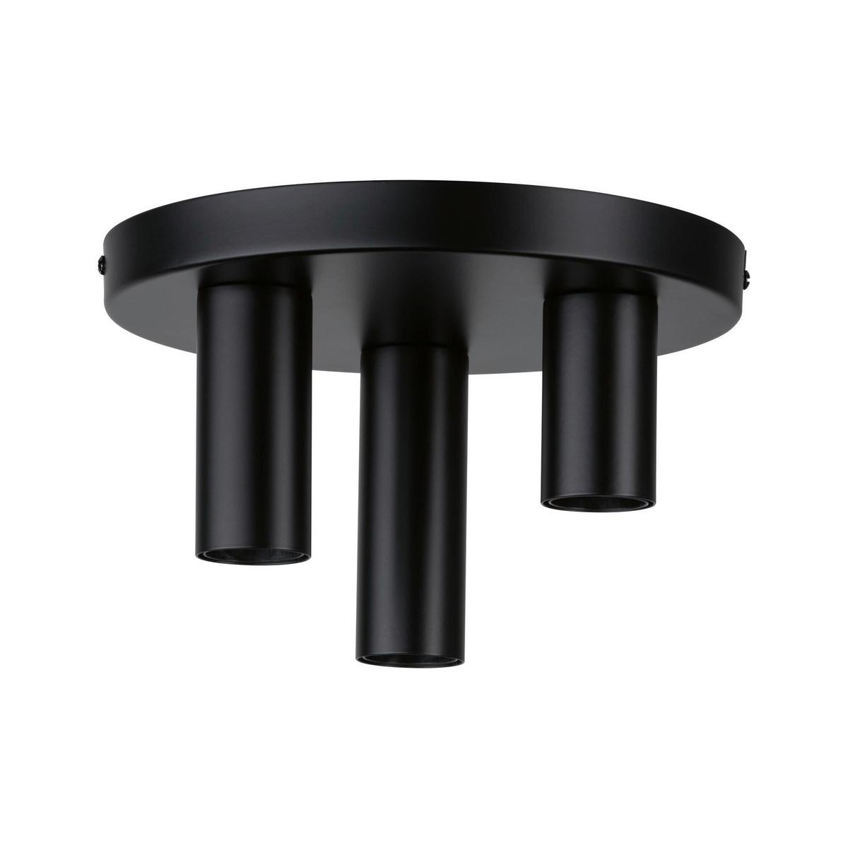 Deckenleuchte Ø 24 cm 3-Flammig dimmbar Rund - Schwarz, Basics, Metall (24/14,5cm) - Paulmann