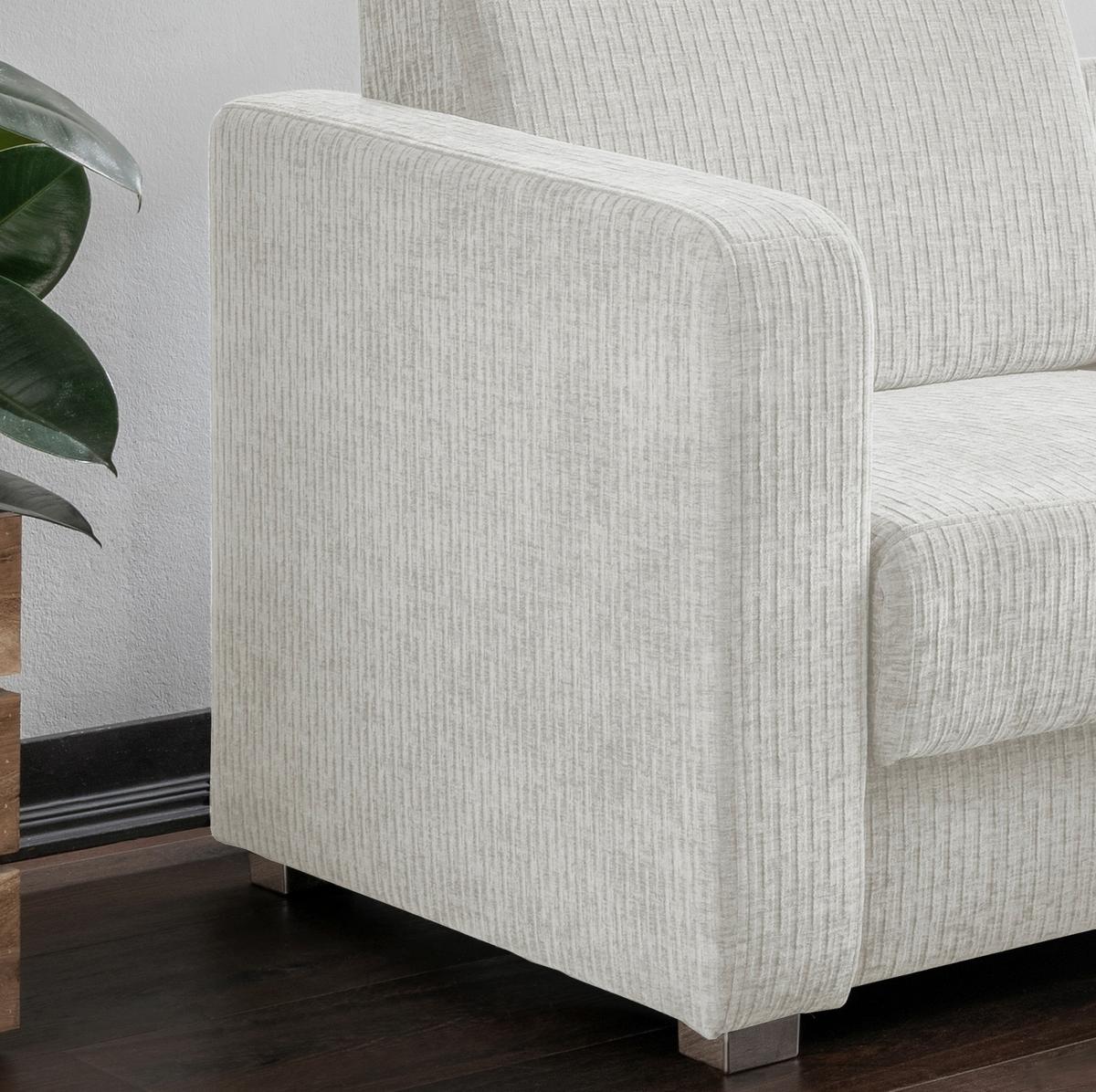 Schlafsofa Mia Mikrofaser Creme, B: 159 Cm - Chromfarben/Creme, Basics, Textil (159/88/87cm) - Livetastic