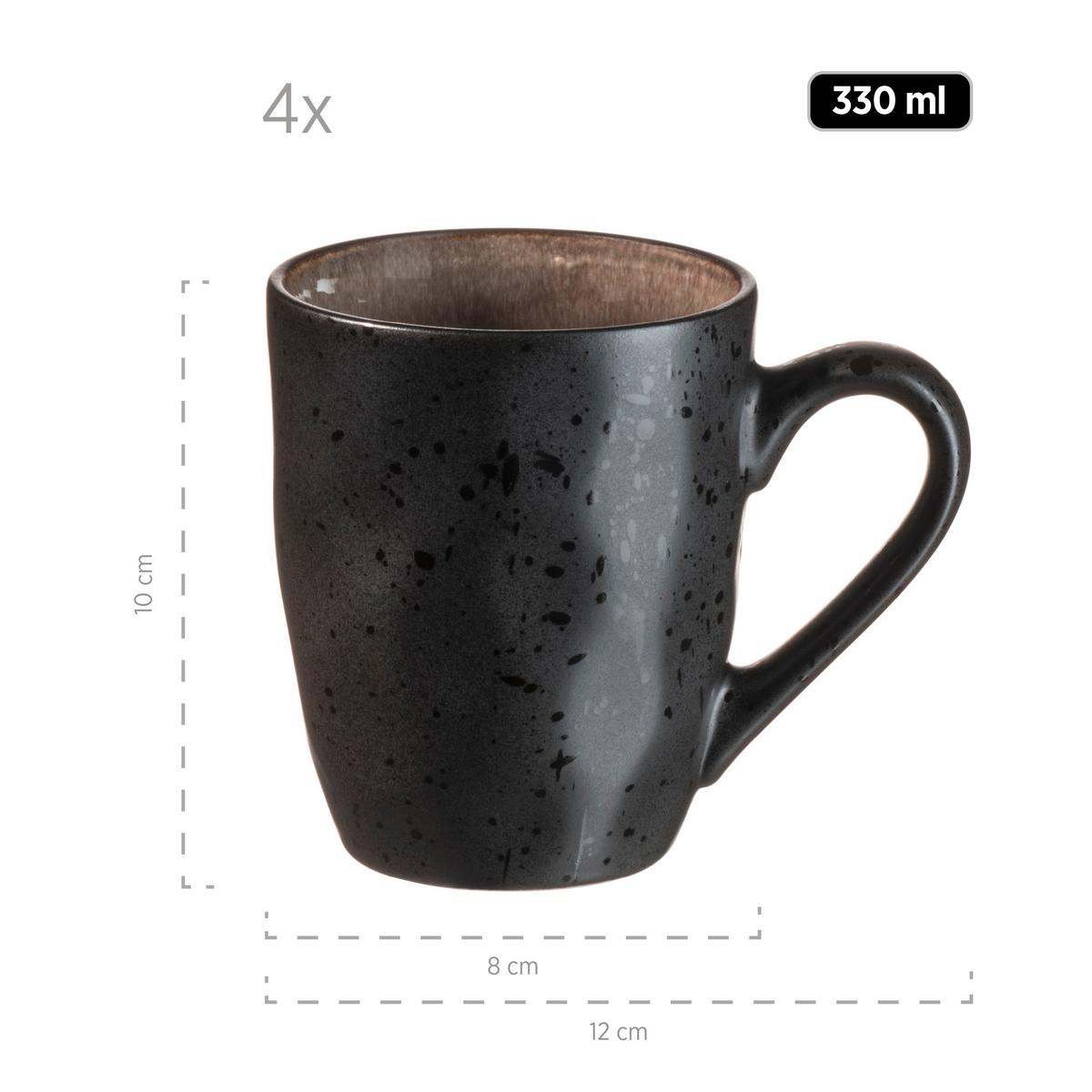 Kombiservice Niara Organic 4 Personen Geschirr Set - Schwarz/Braun, Basics, Keramik - Mäser