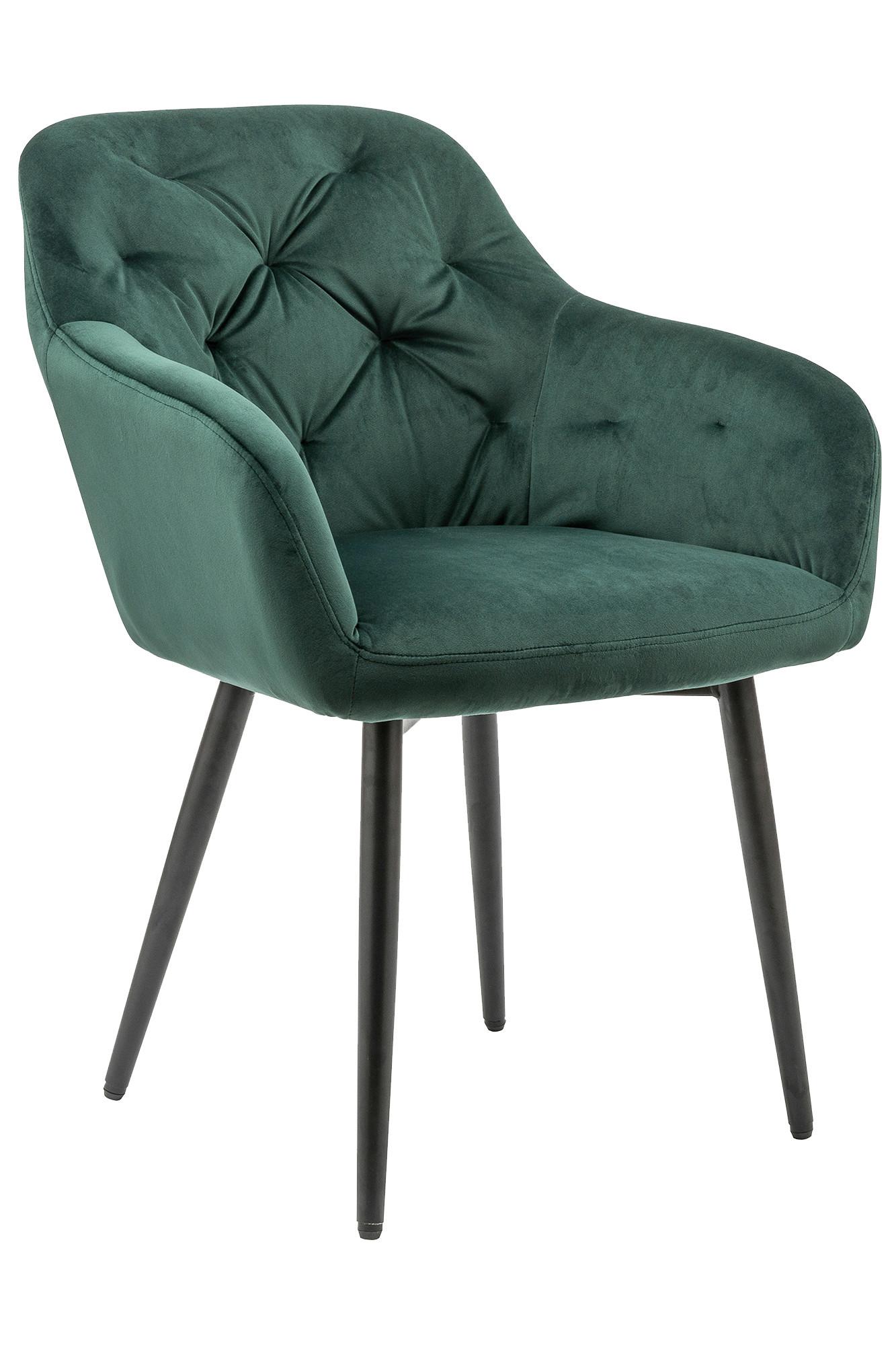 Armlehnstuhl Grün B: 61 Cm - Schwarz/Grün, MODERN, Textil/Metall (61/85/45cm) - Livetastic