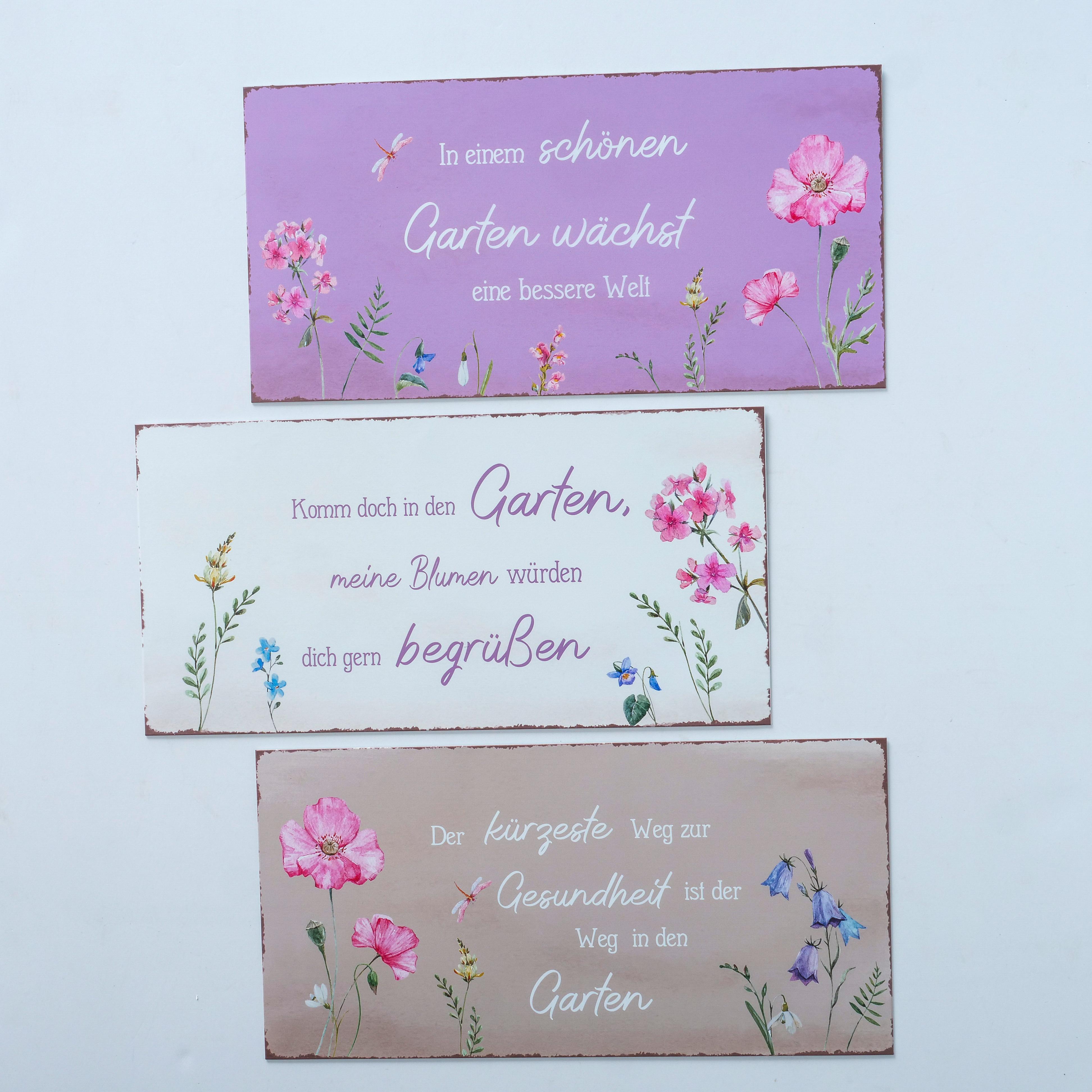 Metallbilder Gerlinda Blumen 20x40 cm
