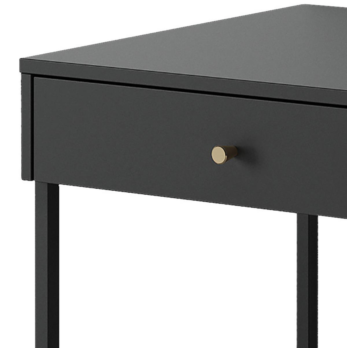 Nachtkästchen Schwarz Stahl H: 50 cm Mona - Schwarz, MODERN, Metall (41/50/43cm)