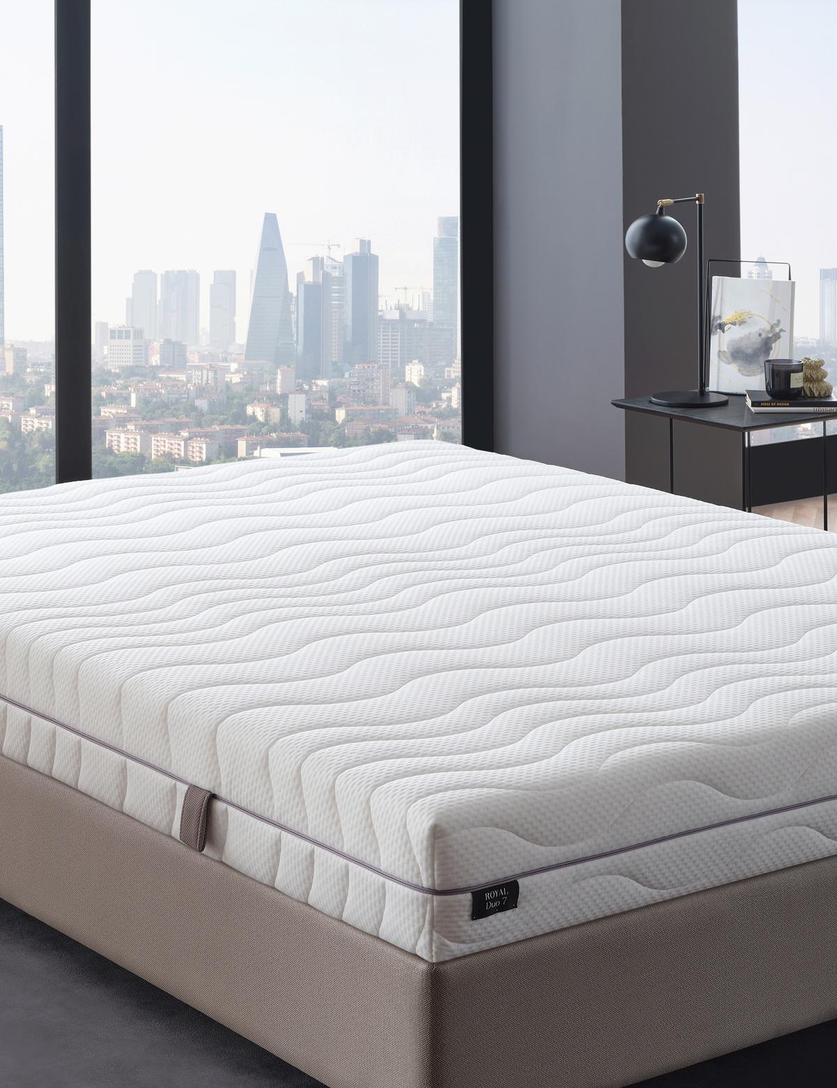 Taschenfederkernmatratze Royal Duo 120x200 cm H2/H3 H: 22 cm - Weiß, Basics, Textil (120/200cm) - Yatas