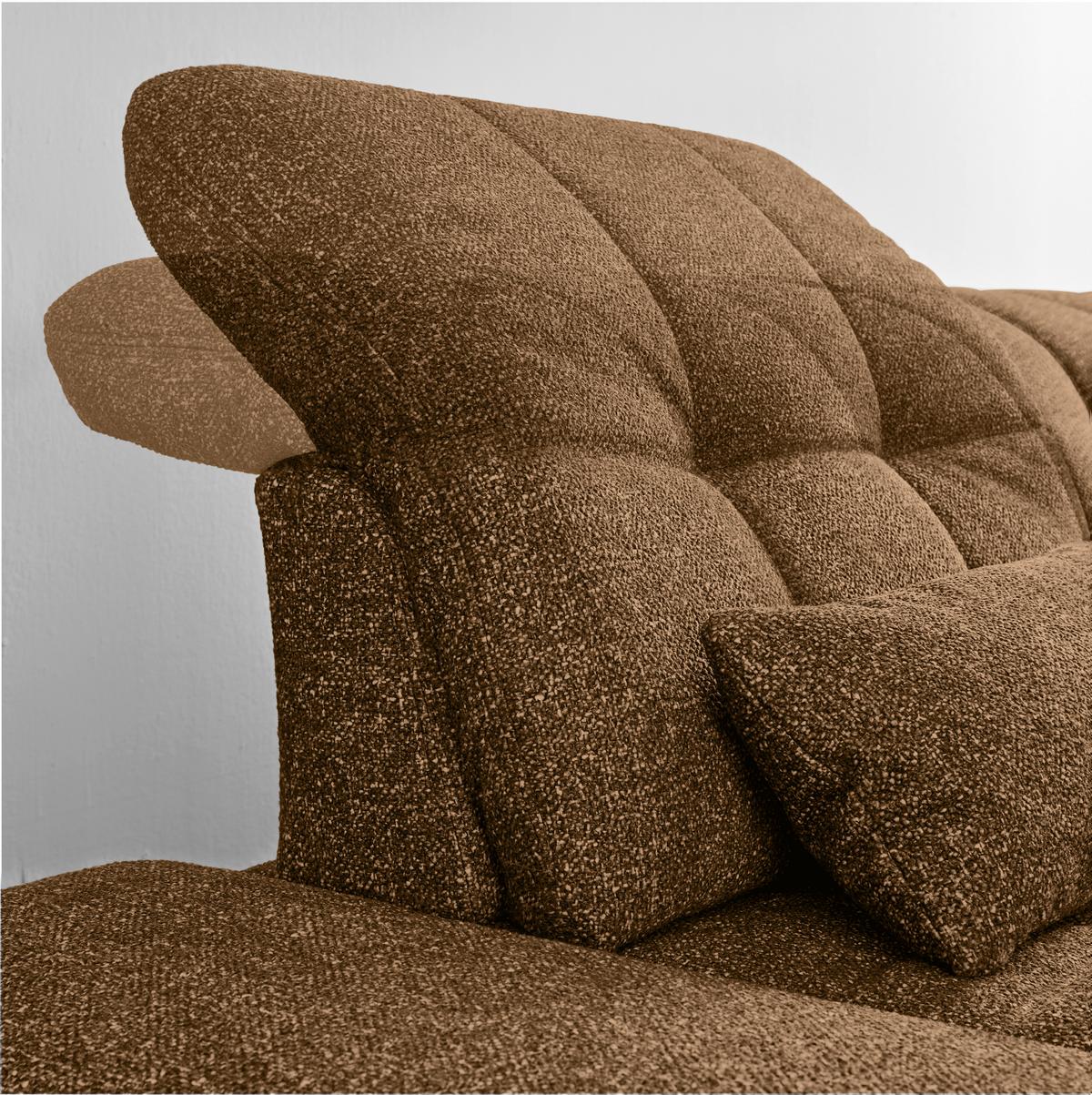 Rohová sedačka SANFINO, pravá, horčicovožltá / koňaková - horčicovožltá/chrómová, Konventionell, kov/drevo (305/79-96/199cm) - Premium Living