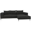 Ecksofa Aurora II - Schwarz/Graphitfarben, MODERN, Textil (275/170cm) - Trendmanufaktur
