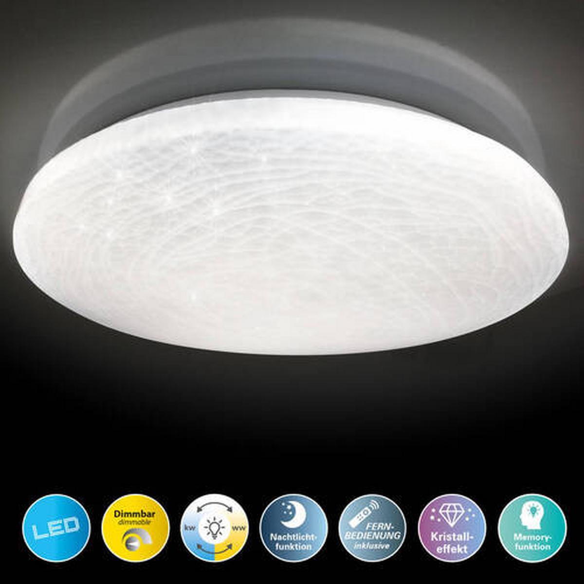 Led-deckenleuchte Polaris Ø 48 Cm Dimmbar Mit Fernbedienung - Weiß, Basics, Kunststoff/Metall (48cm) - Näve