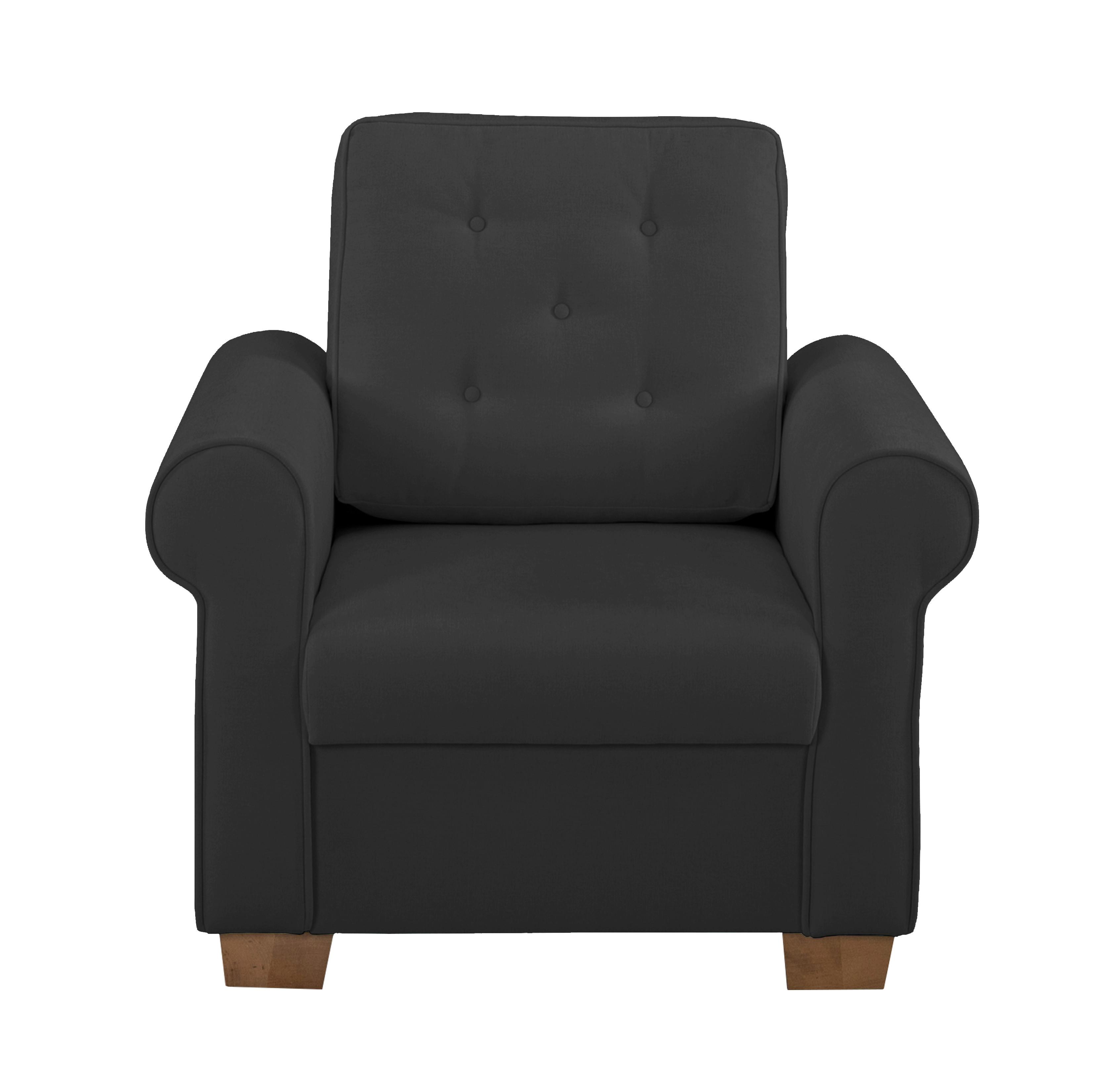 Sessel Arles, Anthrazit 99 B: 93 Cm - Anthrazit/Buchefarben, Design, Textil (93/89/82cm) - MID.YOU