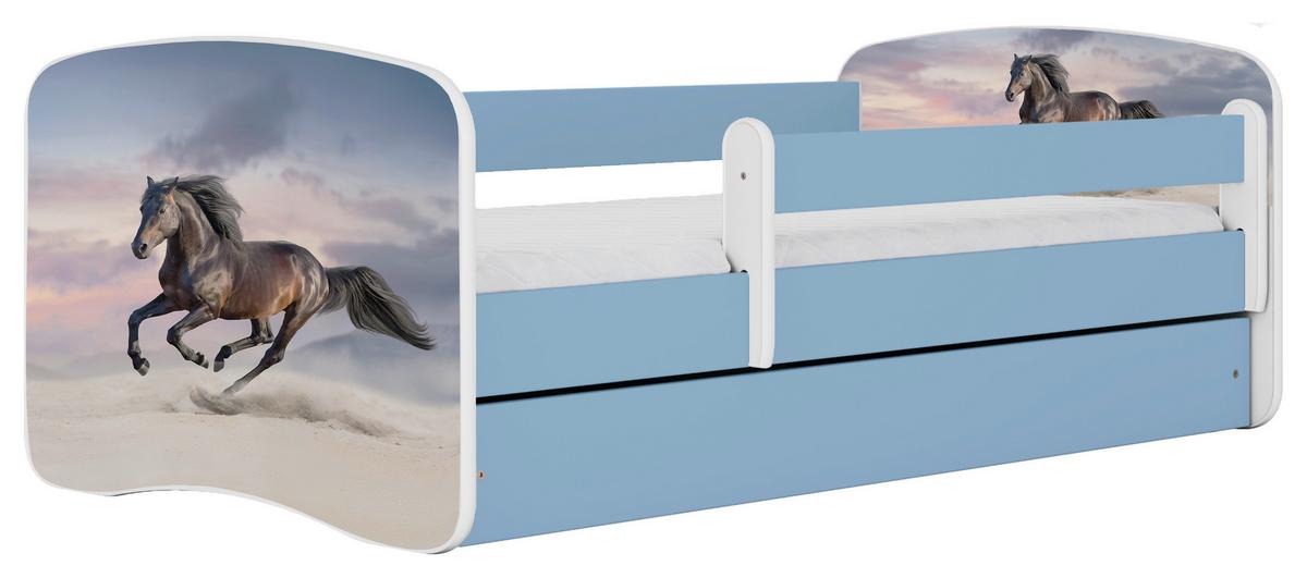 Kinder-/Juniorbett Babydreams inkl. Matratze 80x160 - Blau/Birkefarben, MODERN, Holz/Holzwerkstoff (80/160cm) - MID.YOU