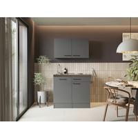 MINIKÜCHE Oliver, Grau B: 100 cm - Grau, Trend, Holzwerkstoff (100cm) - Respekta