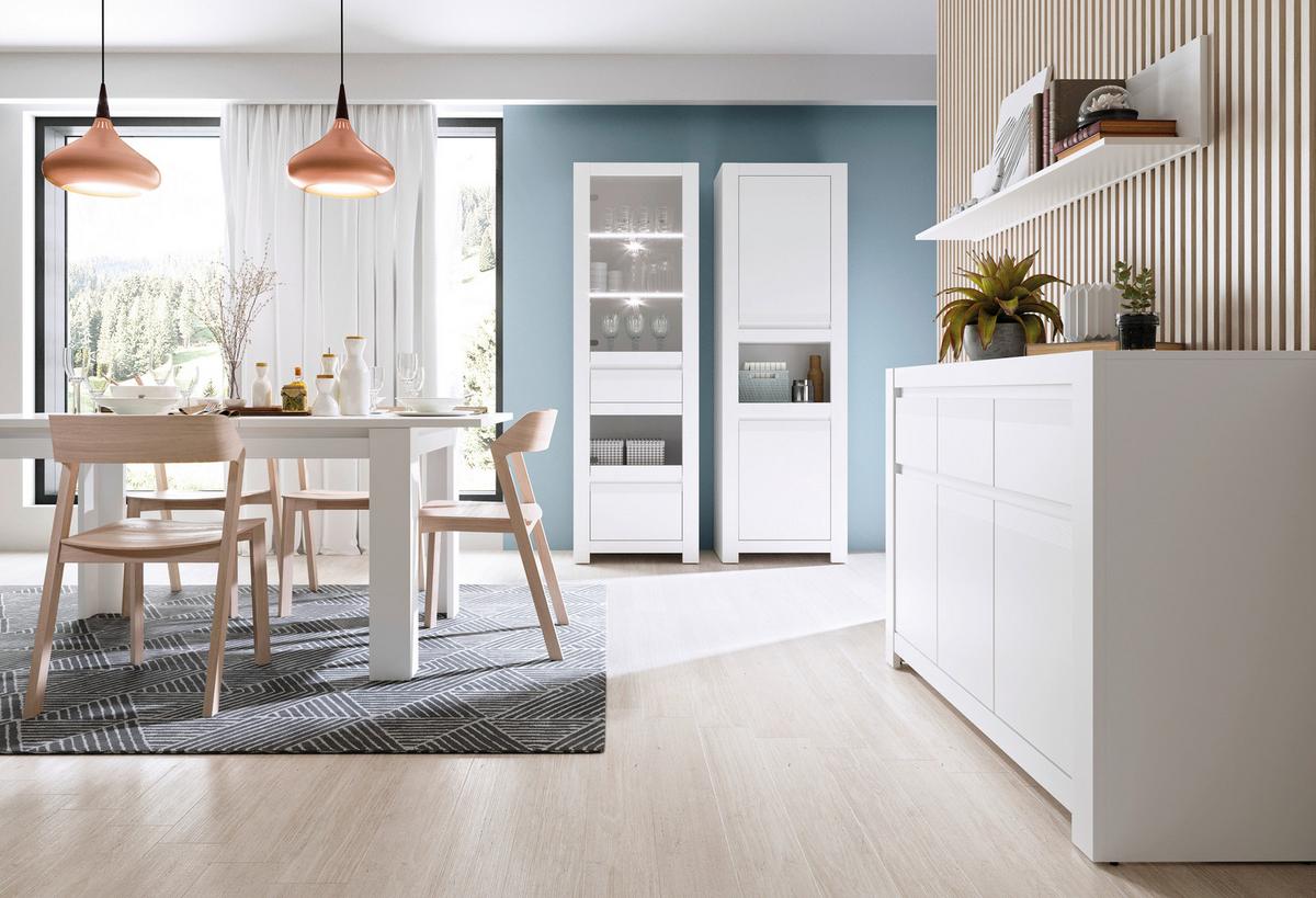TV komoda NOVI barva bílá - bílá, Moderní, kompozitní dřevo (153,4/65/42,2cm) - Premium Living