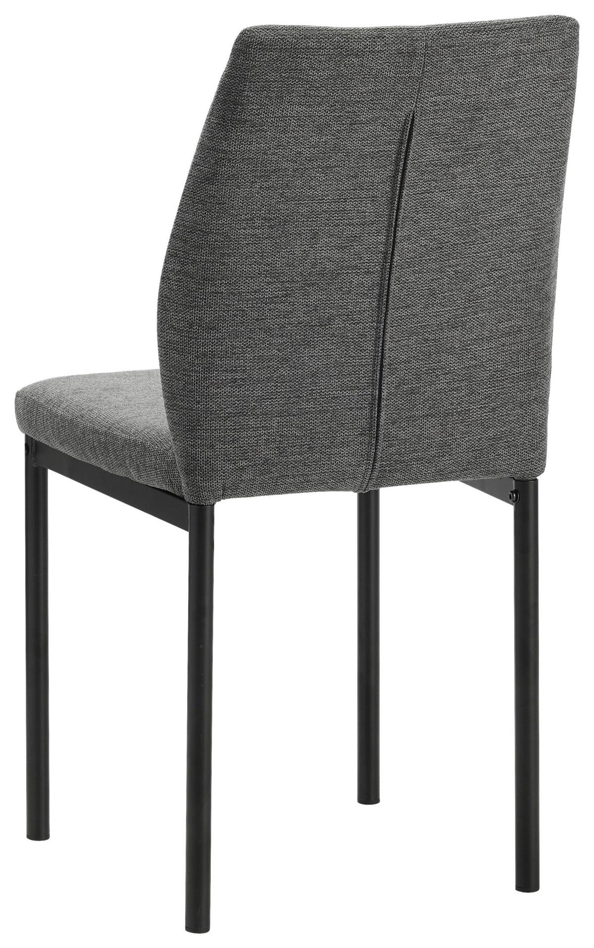 Stuhl Stella Anthrazit Gepolstert - Anthrazit/Schwarz, MODERN, Textil/Metall (44/90/56cm) - P & B