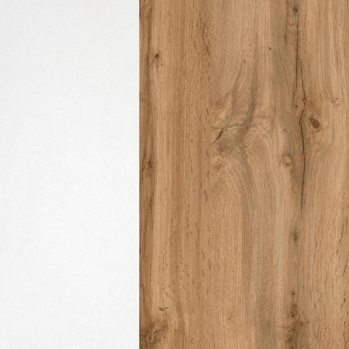 Küchenzeile Florenz ohne Geräte 240 cm Weiß/Eichef. - Eiche Wotan/Weiß, Design, Holzwerkstoff (240cm) - Held