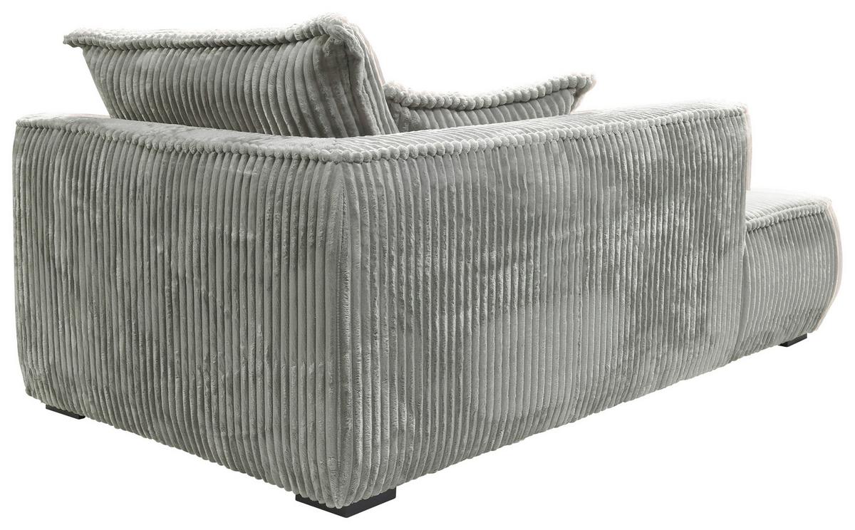 Recamiere Modena Links Hellgrau, B: 208 cm - Hellgrau/Schwarz, Design, Textil (207/75/121cm) - MID.YOU