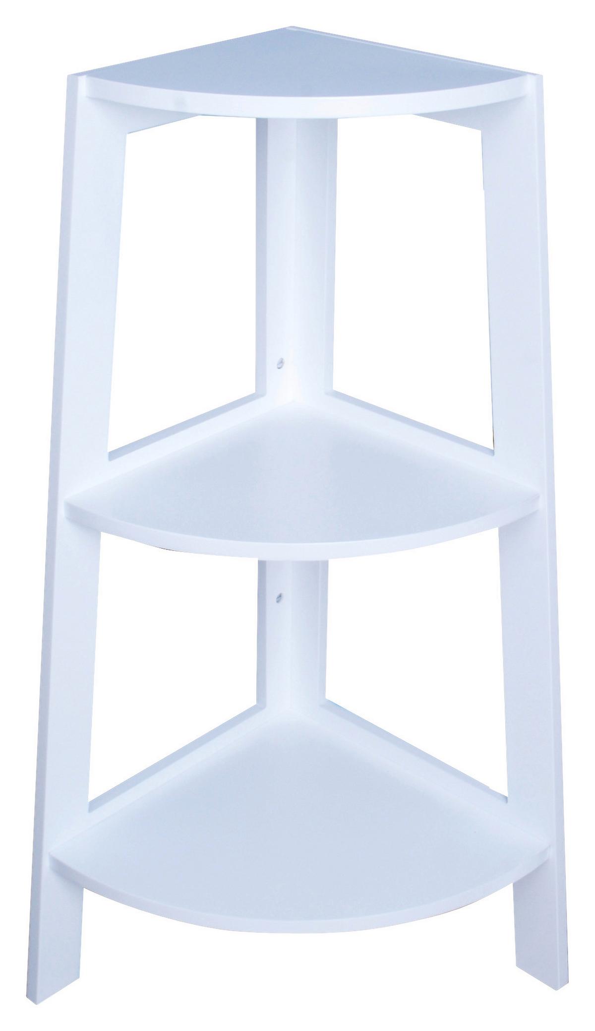 Sarokpolc Emil - fehér, Modern, faalapú anyag (37/80/37cm)