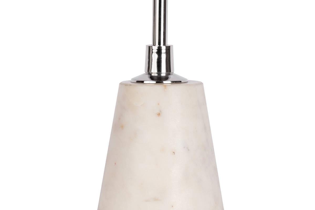 Kerzenständer Fayya Weiß/ Silberfarben - Silberfarben/Weiß, Trend, Stein/Metall (10/30/10cm) - Kayoom