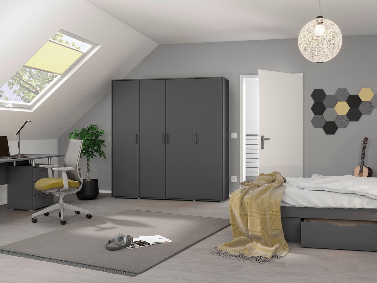 Drehtührenschrank Voyager Grau B: 187 Cm - Grau, MODERN, Holzwerkstoff (187/194/53cm) - Rauch Möbel
