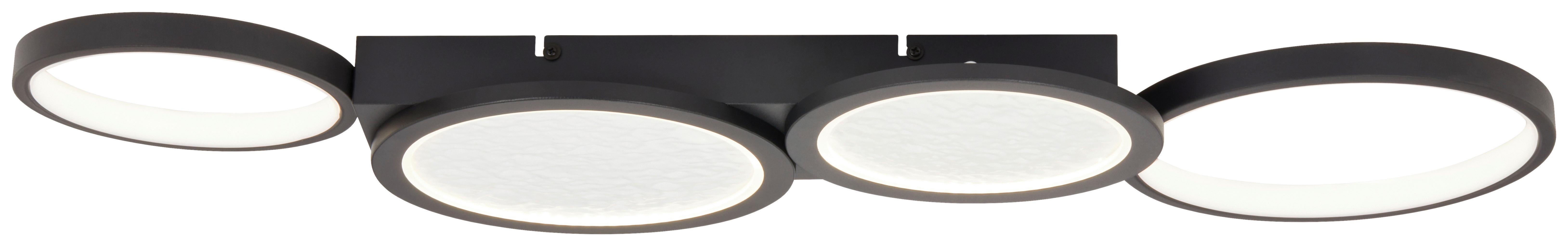 Led-deckenleuchte, 4000k Rund - Schwarz, MODERN, Kunststoff/Metall (86/32/4,5cm)