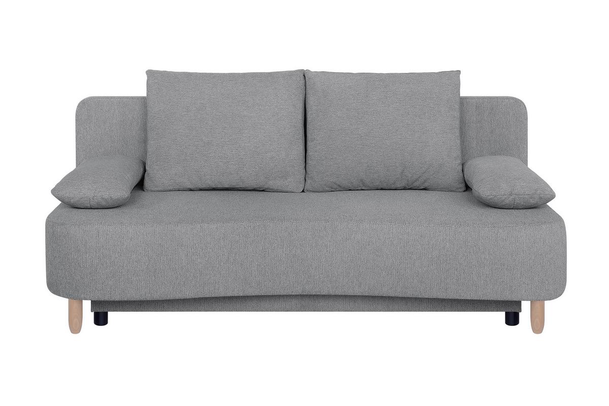 Schlafsofa mit Bettkasten Lara Graubraun - Taupe/Buchefarben, Design, Holzwerkstoff/Textil (193/86/85cm) - P & B