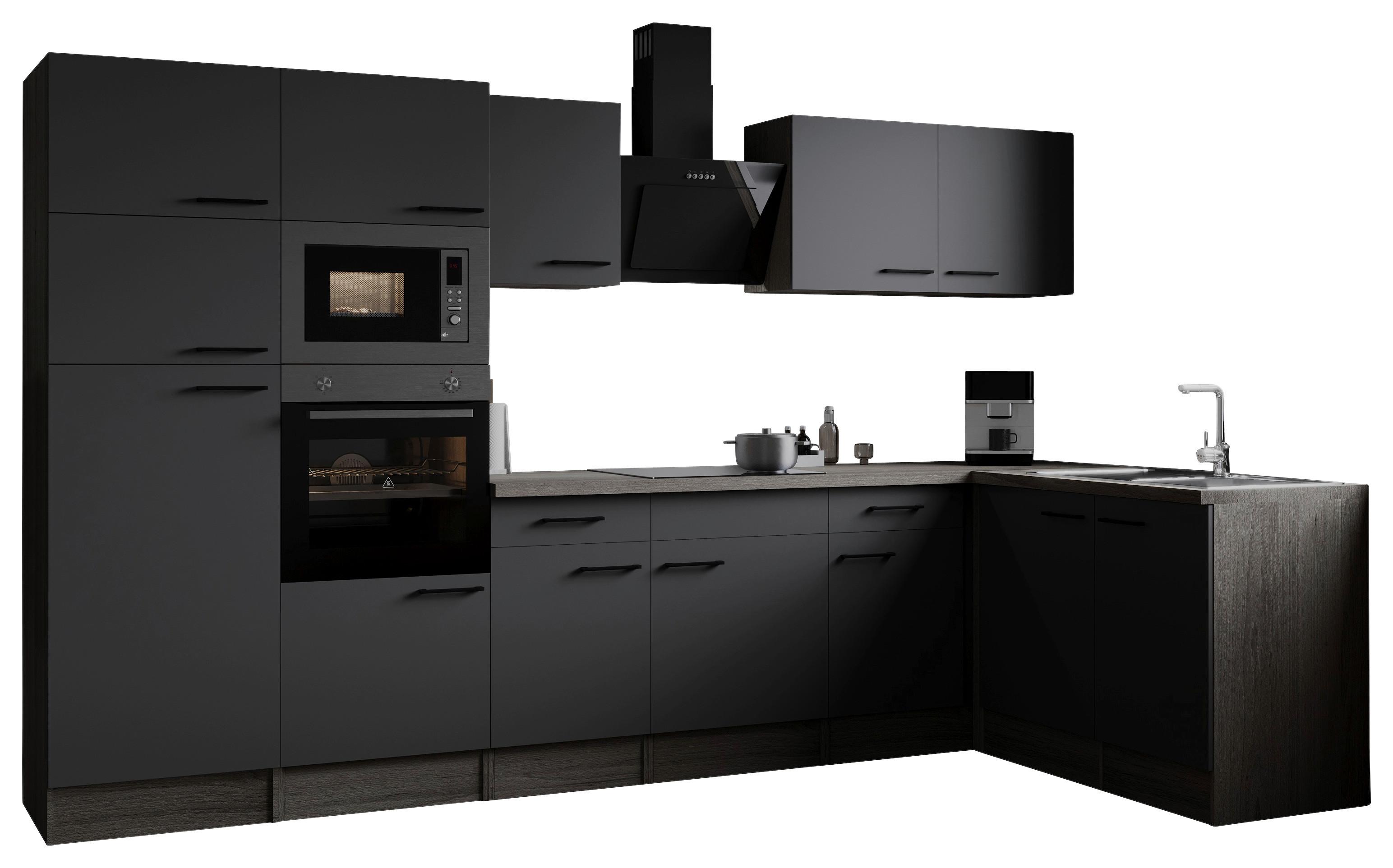 Eckküche Oliver Grau, Eiche Dekor S: 340x172cm - Eichefarben/Grau, Design, Holzwerkstoff (340/172cm) - Respekta