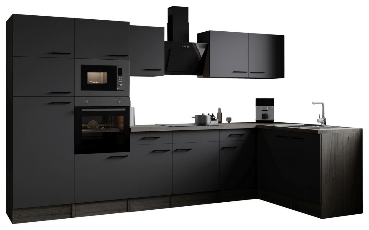 Eckküche Oliver Grau, Eiche Dekor S: 340x172cm - Eichefarben/Grau, Design, Holzwerkstoff (340/172cm) - Respekta