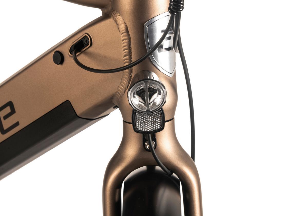 E-citybike 27,5 Zoll Bronze Matt - Cappuccino, MODERN, Metall (180/70/100cm)