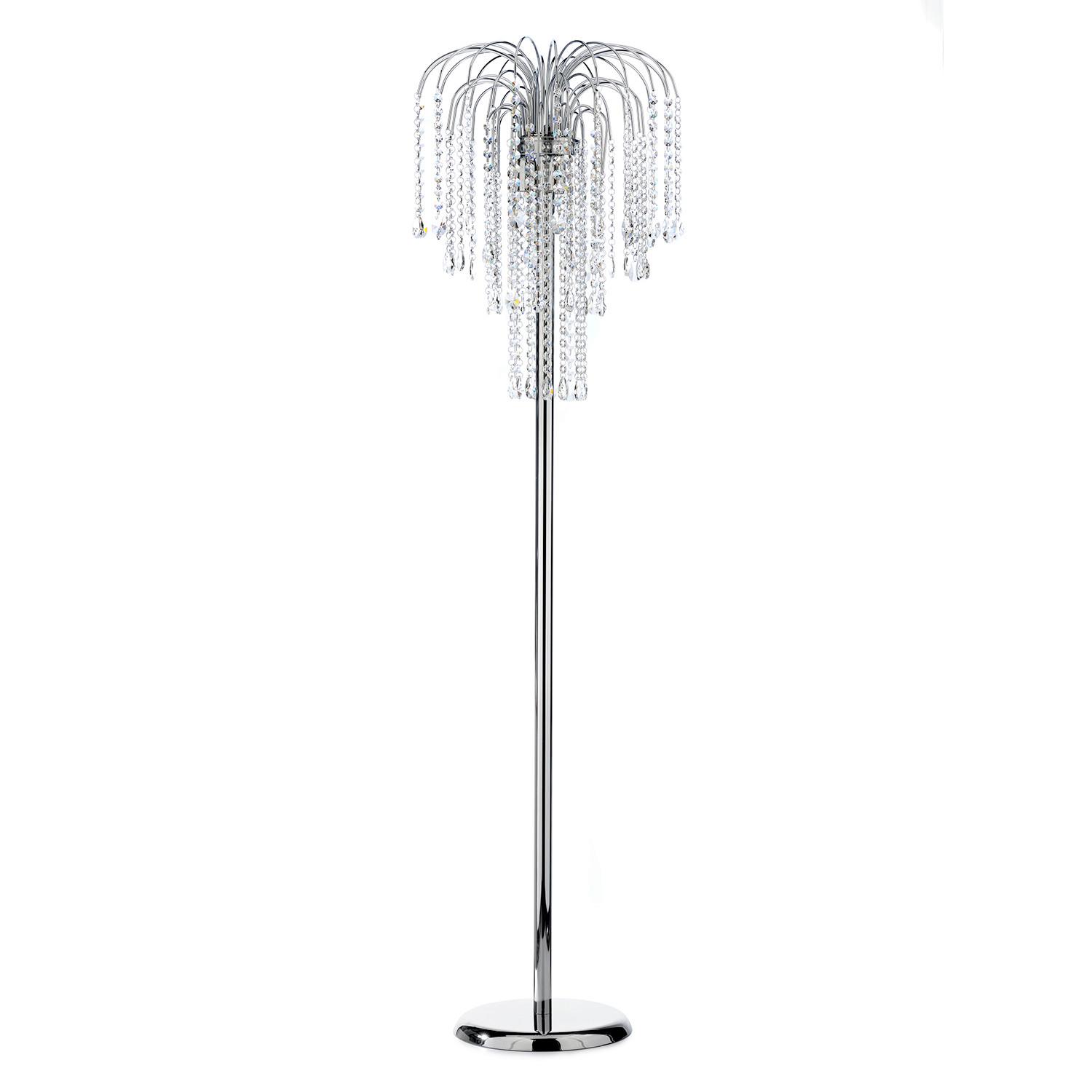 Állólámpa 4698/pt - krómszínű, Konventionell, üveg/fém (40/40/160cm)