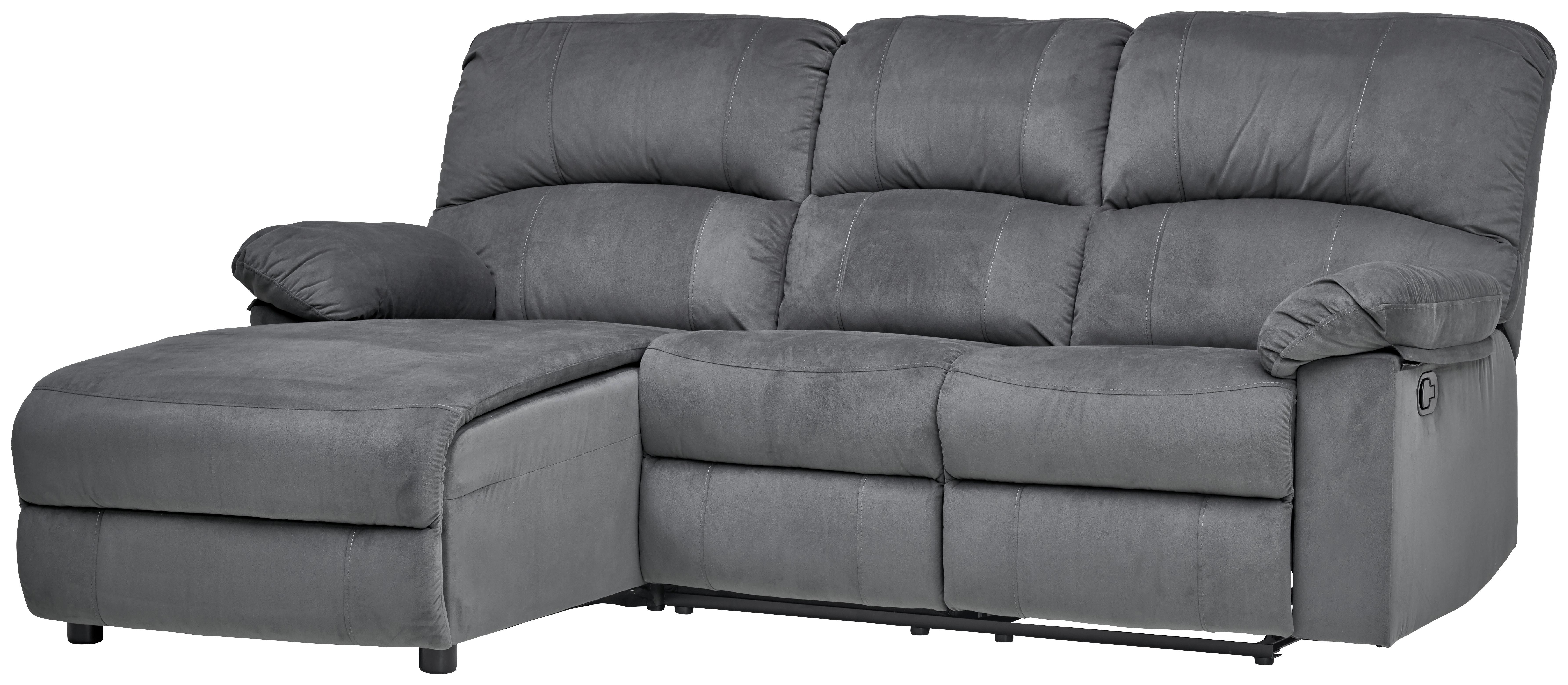 Ecksofa Boston - Schwarz/Grau, Basics, Textil/Metall (159/216cm) - P & B