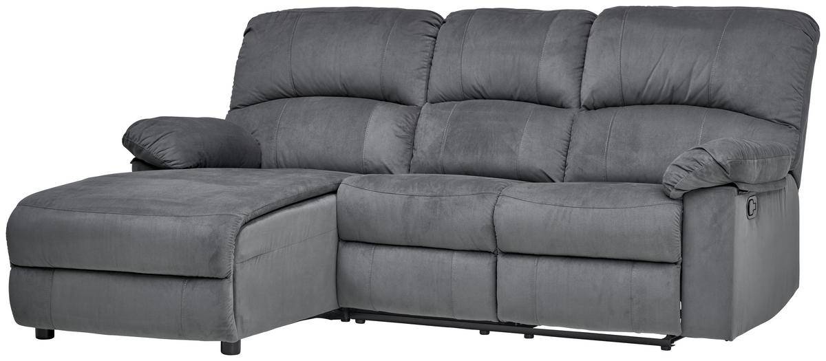 Ecksofa Boston - Schwarz/Grau, Basics, Textil/Metall (159/216cm) - P & B