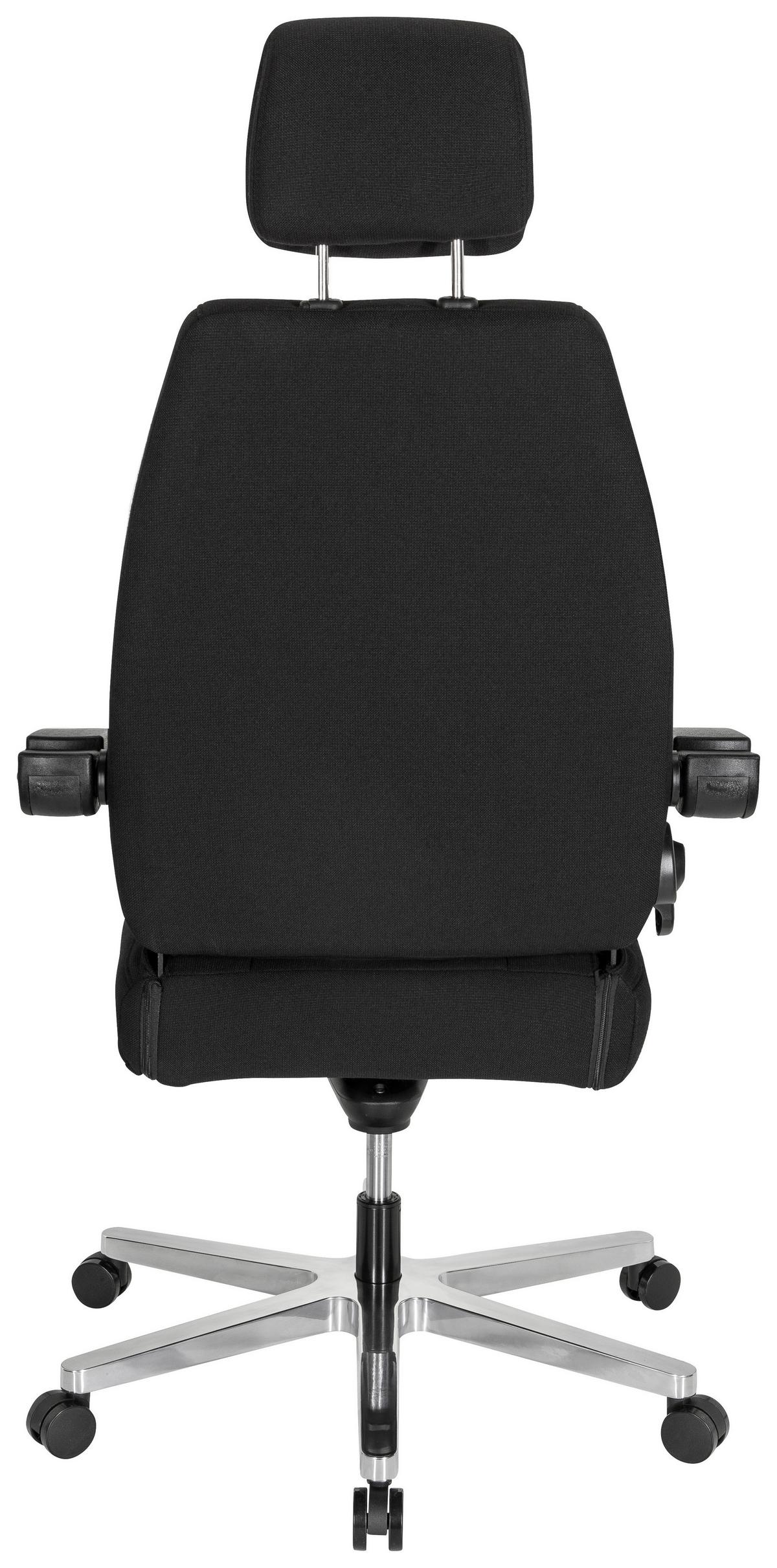 Chefsessel Hours Wippfunktion Schwarz Bis 150 Kg - Silberfarben/Schwarz, Basics, Kunststoff/Textil (70/152/70cm) - MID.YOU