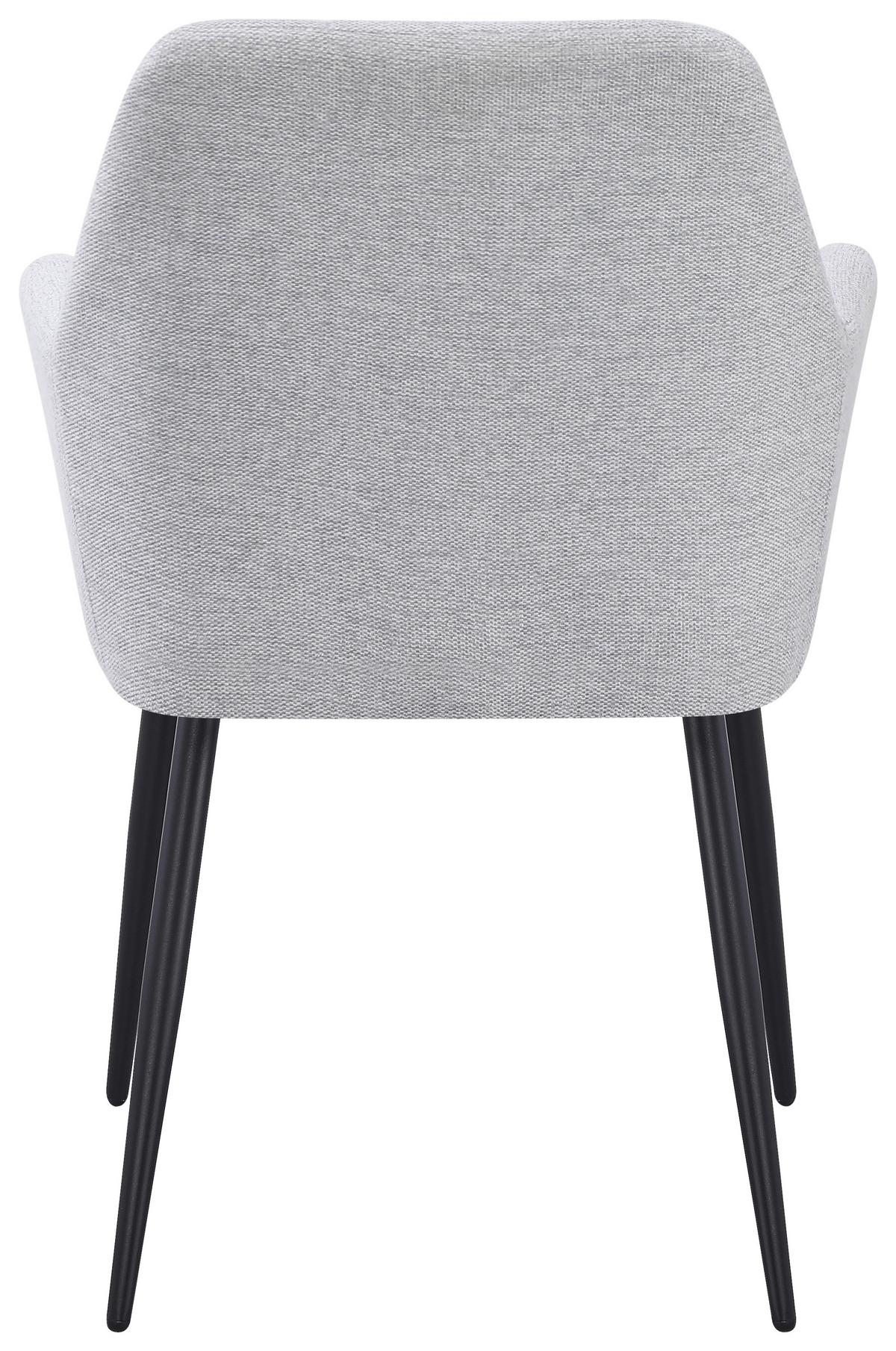 Armlehnstuhl Joe Ii Leinenoptik Hellgrau - Hellgrau/Schwarz, KONVENTIONELL, Textil/Metall (58/86/61cm)
