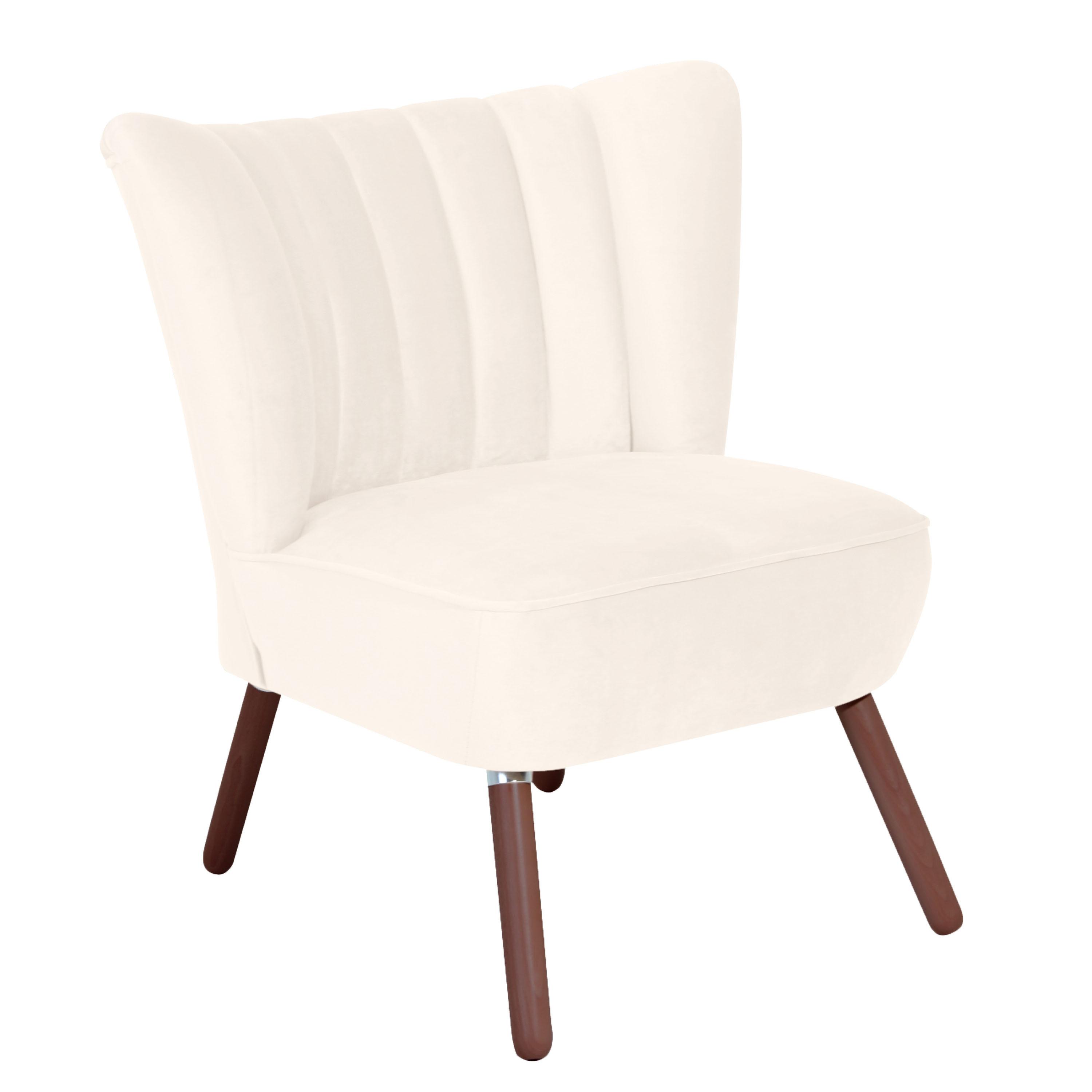 Polsterstuhl Alessandro Creme, Holz-Beine - Nussbaumfarben/Creme, Design, Textil (70/80/66cm) - Max Winzer