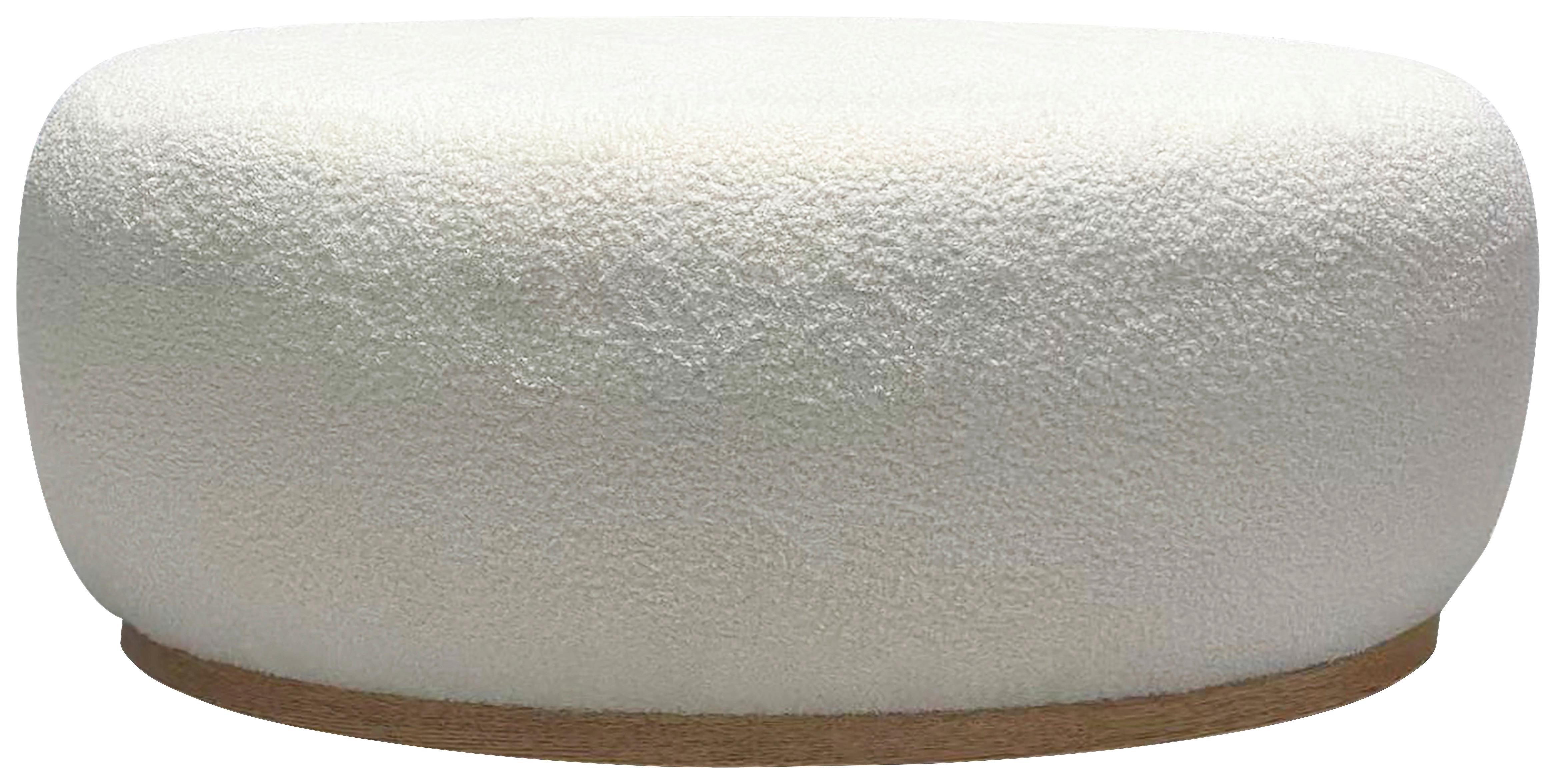 Taburetka DARBY, biela ženilka, max. 120 kg - biela, Lifestyle, drevo/textil (88/54/35cm) - Mömax