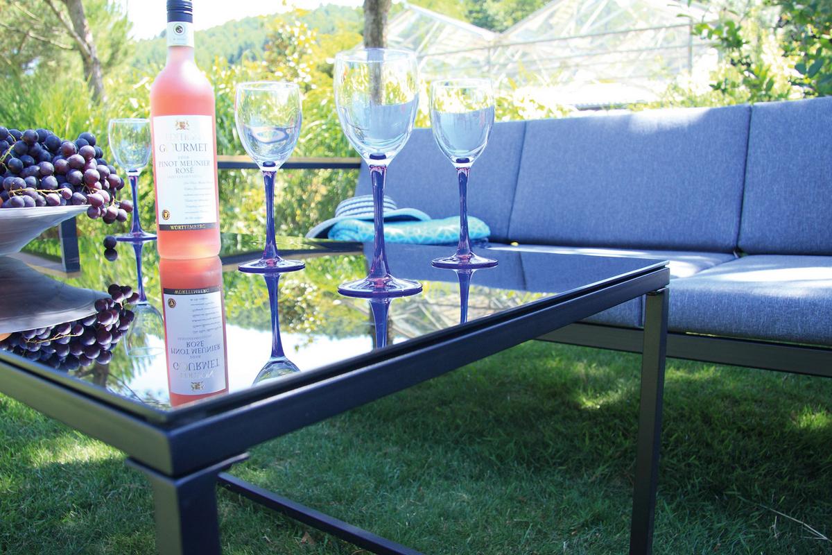 Loungegarnitur 5-tlg. Acamp Metall/textil Mit Kissen - Anthrazit, Basics, Textil/Metall - Acamp