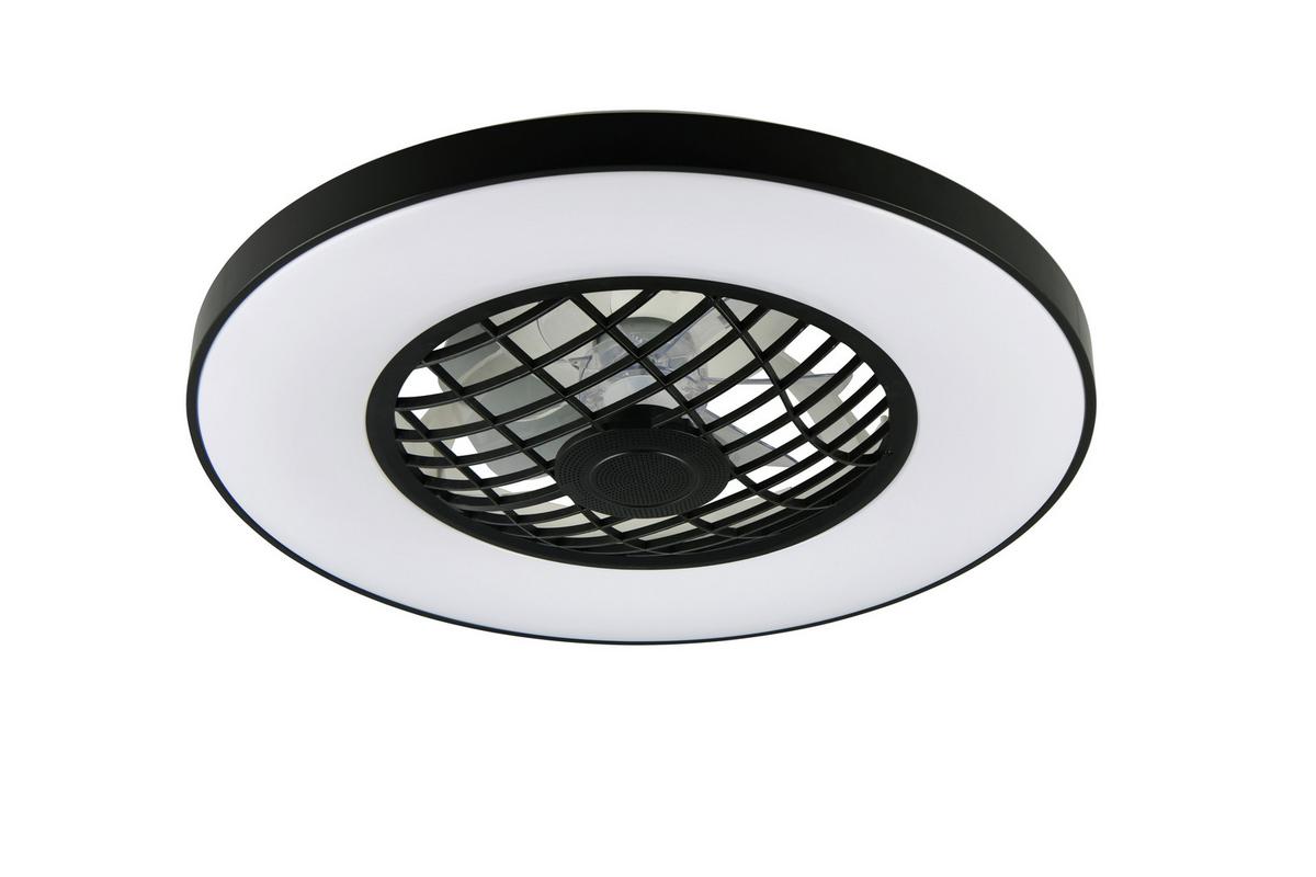 Deckenventilator Schwarz Transparent D: 59 cm - Transparent/Schwarz, LIFESTYLE, Kunststoff (59,0/16,5cm)