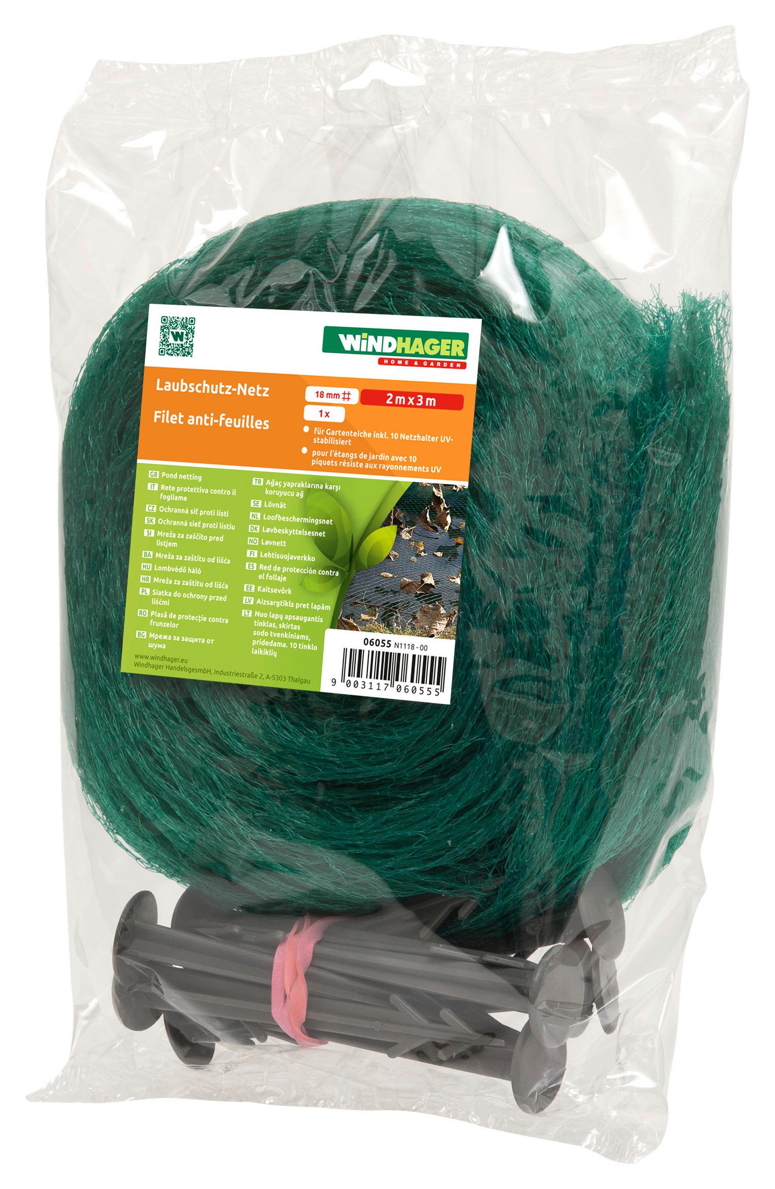 Laubschutznetz 5x4 m Grün Mit 10 Netzhalter - Grün, Basics (500/400cm)