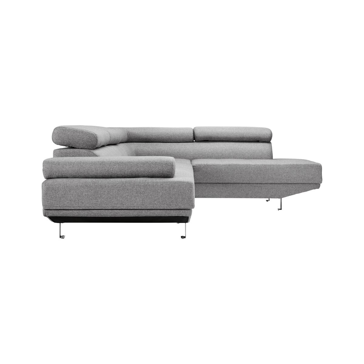 Sedací souprava EMELY, světle šedá - světle šedá/barvy chromu, Moderní, kov/dřevo (267/70/195cm) - Bessagi Home