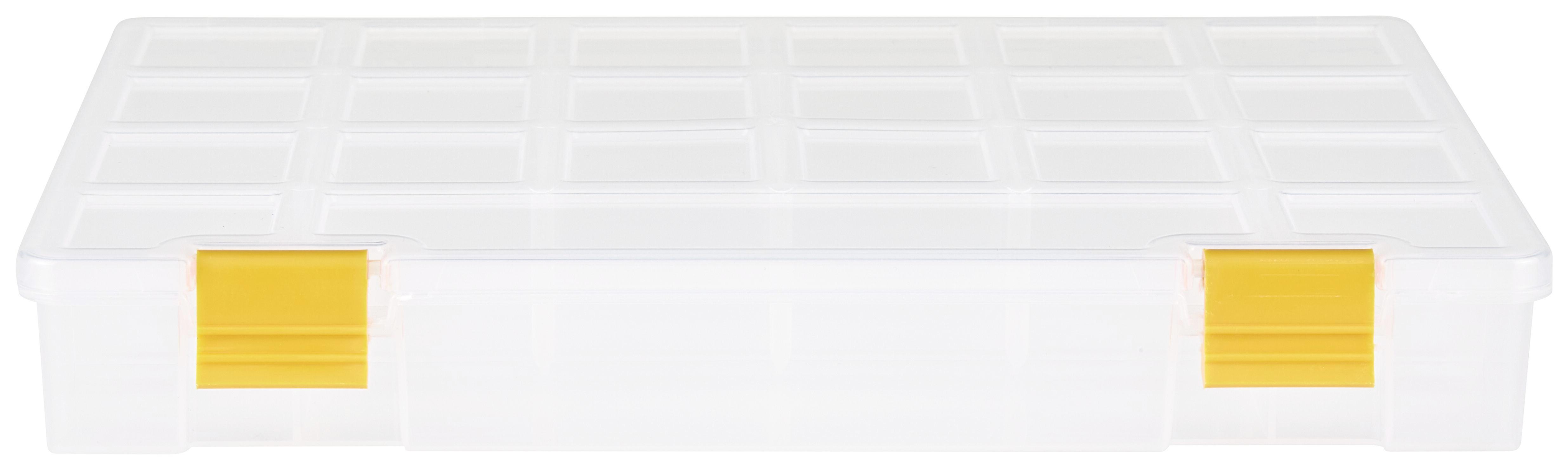 Csavartartó Doboz - Sárga/Áttetsző, konvencionális, Műanyag (27,6/20,3/4,2cm) - Homezone