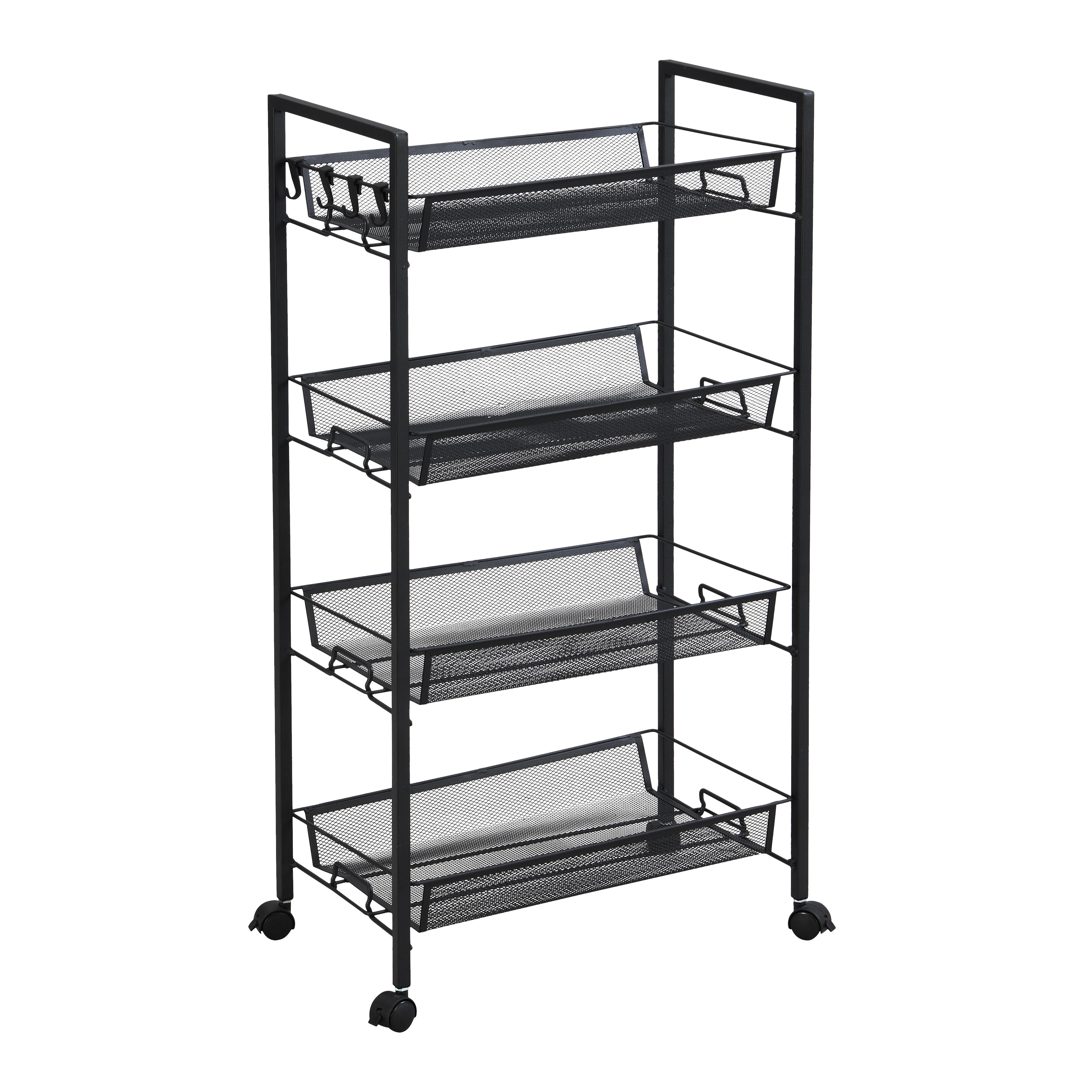 Allzweckwagen Silvia 2 - Schwarz, MODERN, Kunststoff/Metall (44/84/26cm)