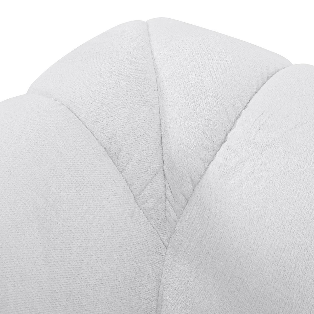 Bigsofa Sabea B: 220 cm Weiß Plüsch - Schwarz/Weiß, KONVENTIONELL, Textil (220/67/106cm) - MID.YOU