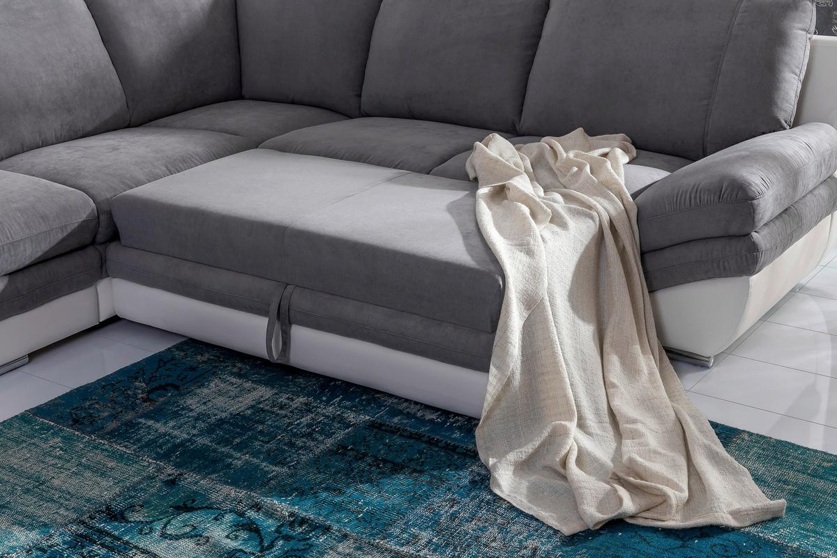 Wohnlandschaft In L-Form Nardo 221x264 cm - Chromfarben/Dunkelgrau, MODERN, Textil (221/264cm) - MID.YOU